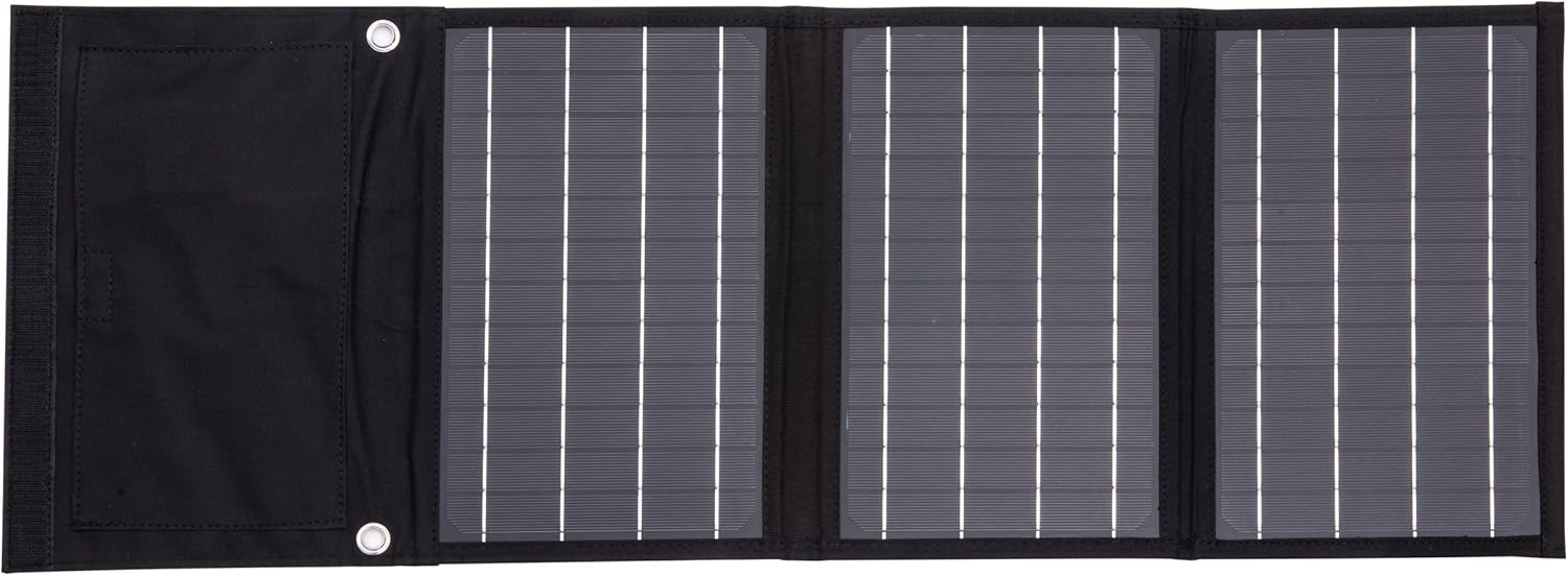 Technaxx 21W Solarladegerät, tragbares monokristallines Solarpanel, faltbar mit 2 USB-Anschlüssen für Smartphone, Tablet, Powerbank, Kamera, hoher Wirkungsgrad, 19 %, ideal für Camping, Reisen, Outdoor TX-207