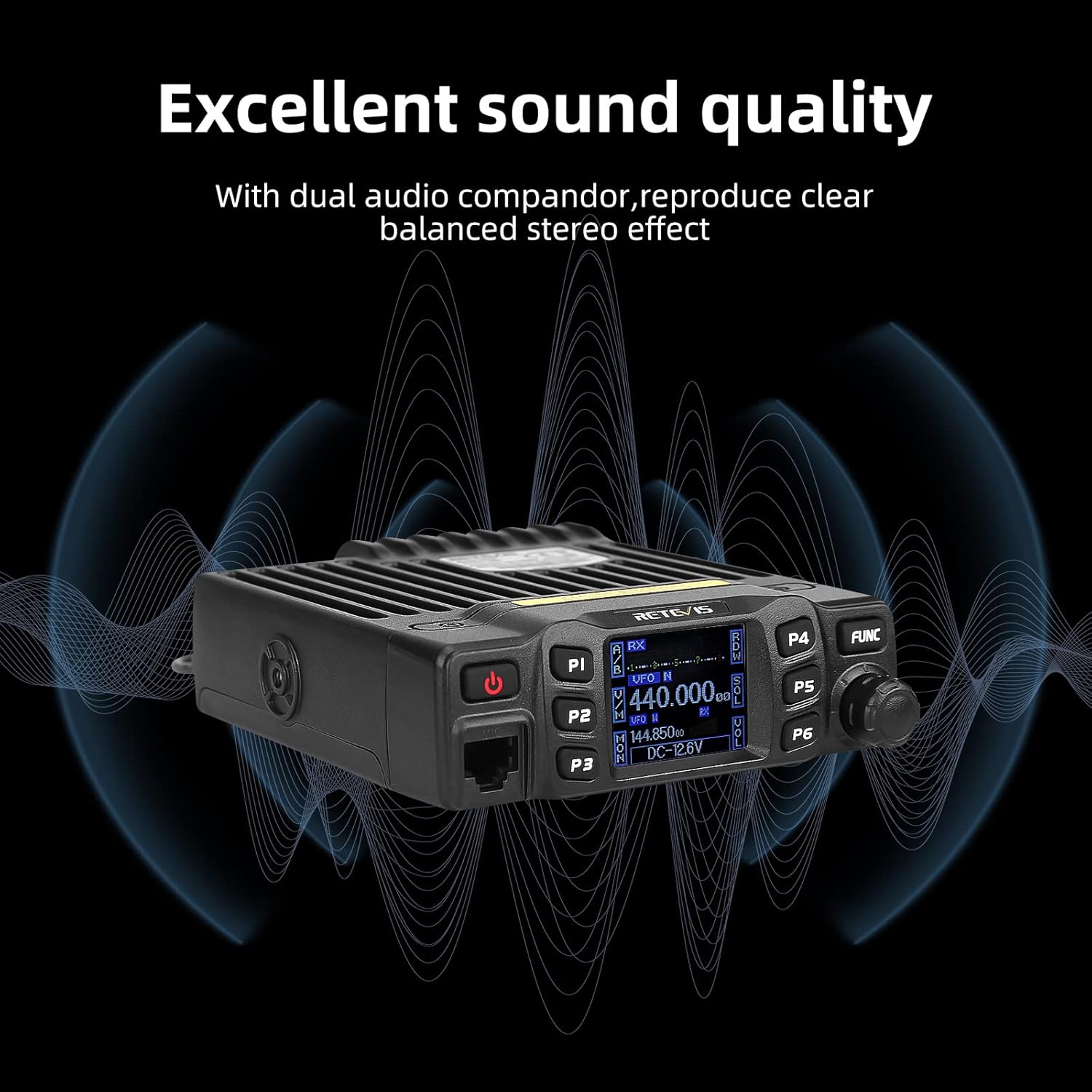 Retevis RT95 Dualband-Amateurfunkgerät, Amateurfunkgerät für Mobilgeräte, große Reichweite, sauberes Signal, Chirp, DTMF 5Tone, Radio-AutoTransceiver (schwarz) – Bild 9