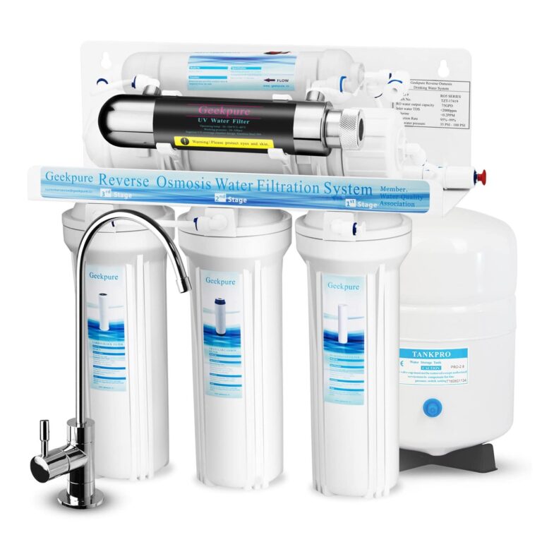 Geekpure 6-stufiges Umkehrosmose-Trinkwasserfiltersystem mit UV-Filter 75GPD