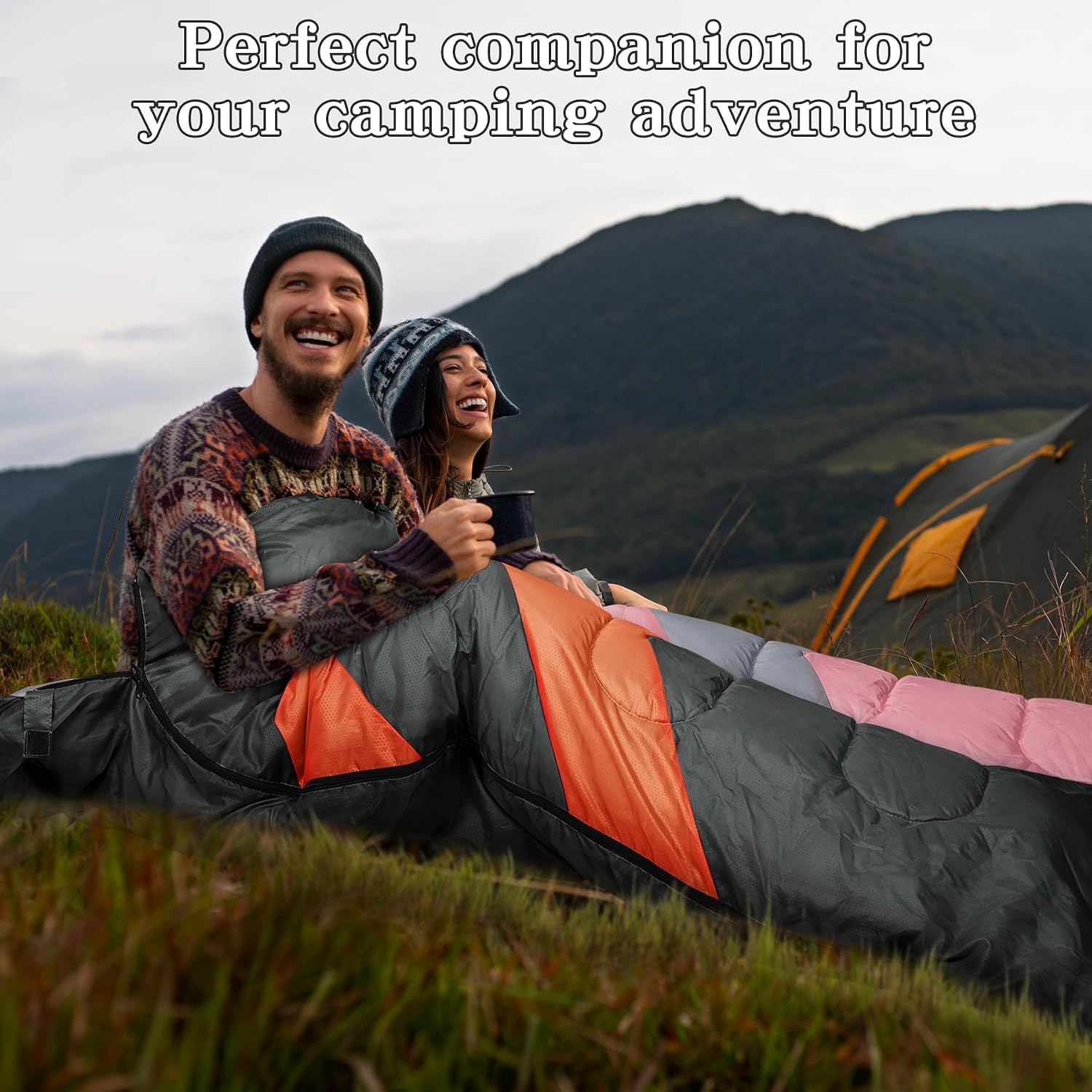 Schlafsack 3–4 Jahreszeiten für Outdoor-Camping, warm, Einzel-Erwachsene, wasserdicht, leicht, ultraleicht, Schlafsack für Erwachsene, Kinder, Camping, Wandern, Reisen – Bild 6