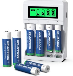 Ladegerät, mit 4 x AA-Batterien + ...