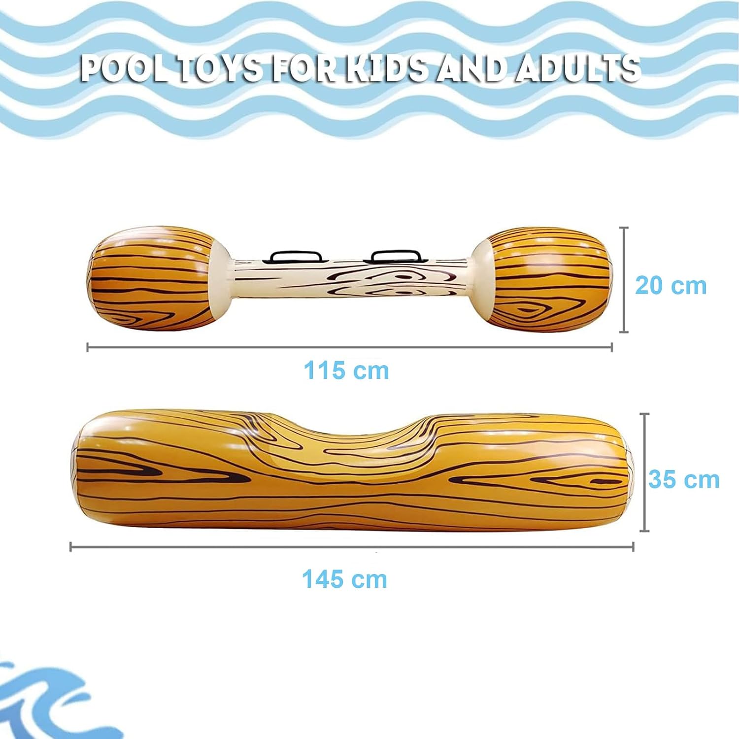 Aufblasbares Poolspielzeug für Erwachsene, Battle Log Floß, Wasserspielzeug, Kinder, Poolspielzeug, aufblasbares Teenager-Außenspielzeug für Pool, Wasserspielzeug, Poolspiele, Familie für 2 Spieler (L) – Bild 7