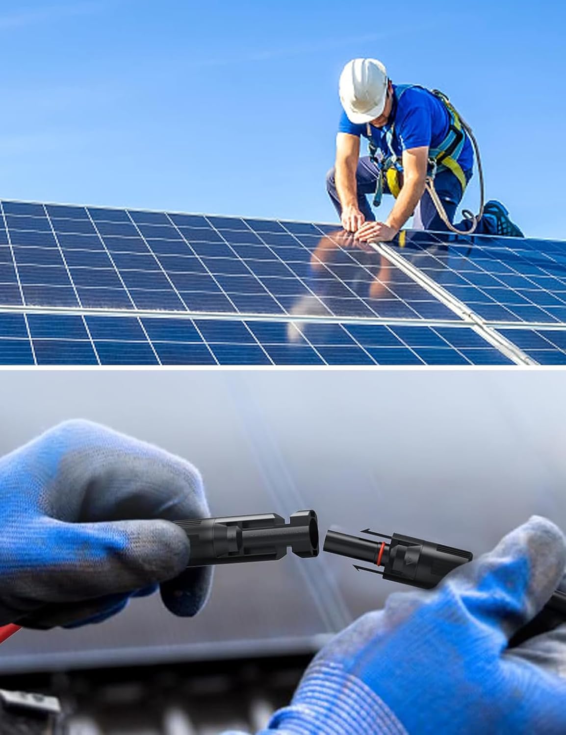 Tonton Solarkabel 6 mm² Verlängerung 3 m 10 AWG, Solarpanel-Verlängerungskabel mit Buchse und Stecker, Solaranschlüsse, wasserdichtes PV-Kabel für Haus, Wohnmobil und Solaranlagen (6 mm²3 M) – Bild 4