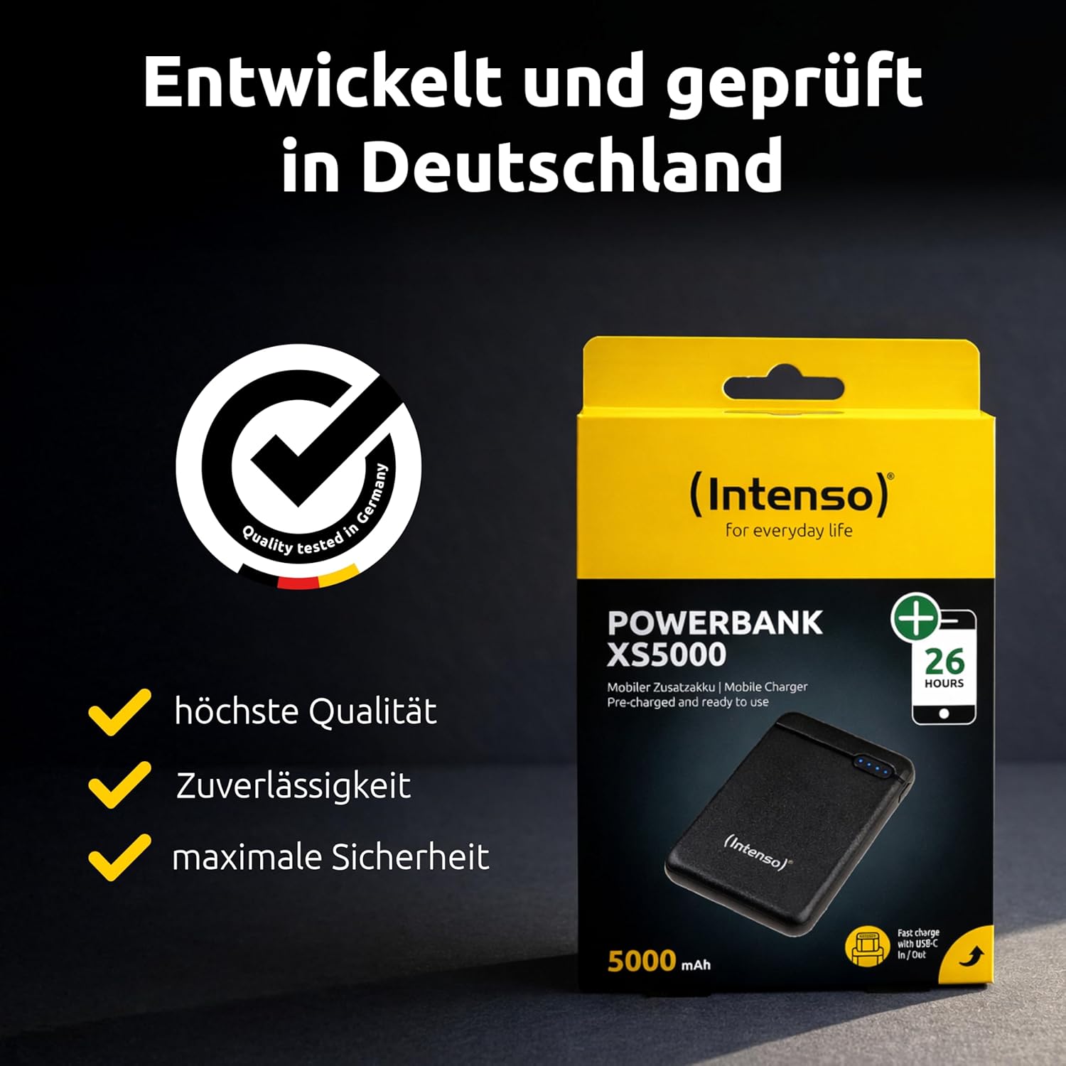 Intenso Powerbank XS 5000, tragbares Ladegerät, 5000 mAh, geeignet für Smartphone/Tablet-PC/MP3-Player/Digitalkamera, schwarz – Bild 7