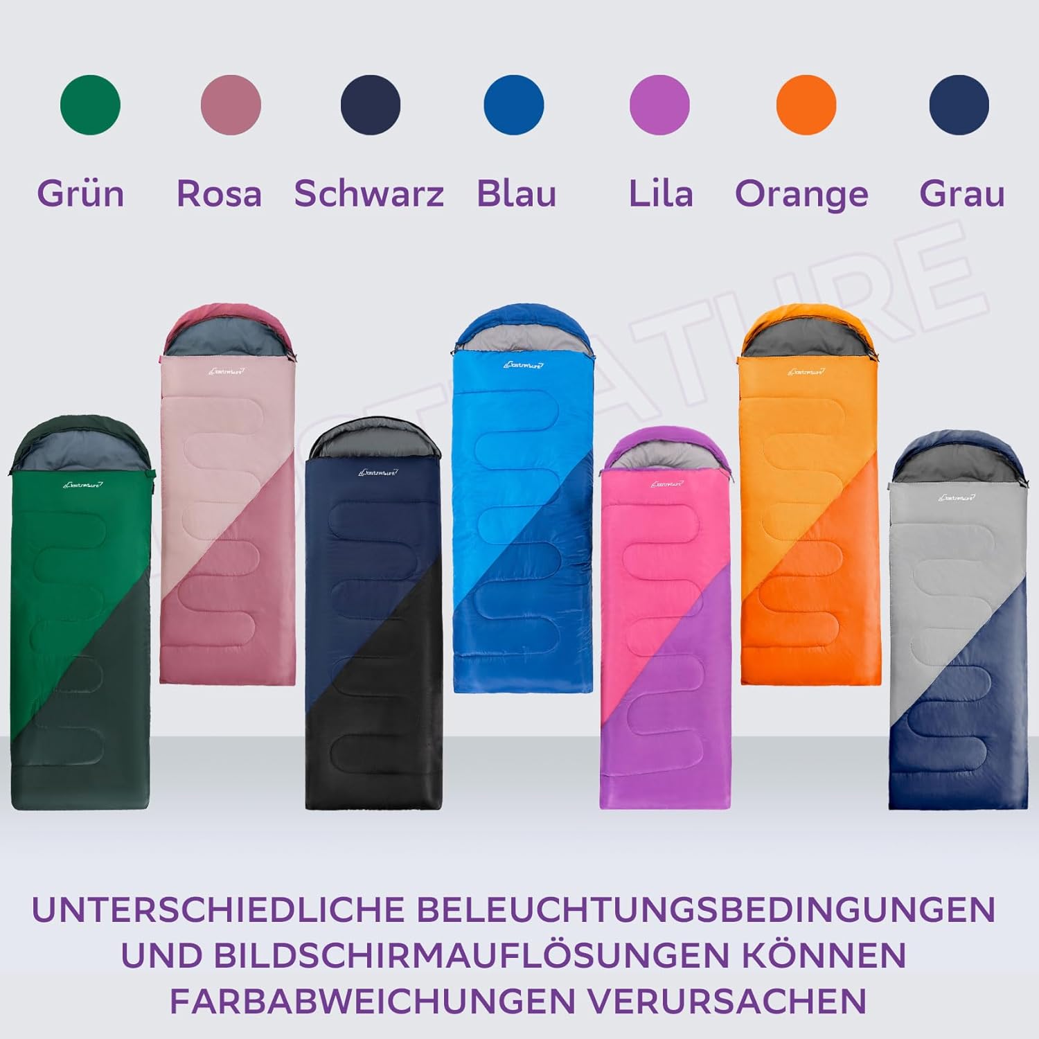 Clostnature Leichter Schlafsack für Camping – Outdoor Casual Deckenschlafsäcke mit kleinem Packmaß für Erwachsene, Damen, Herren, Wandern, Sport, Bergsteigen (linker Reißverschluss) – Bild 7