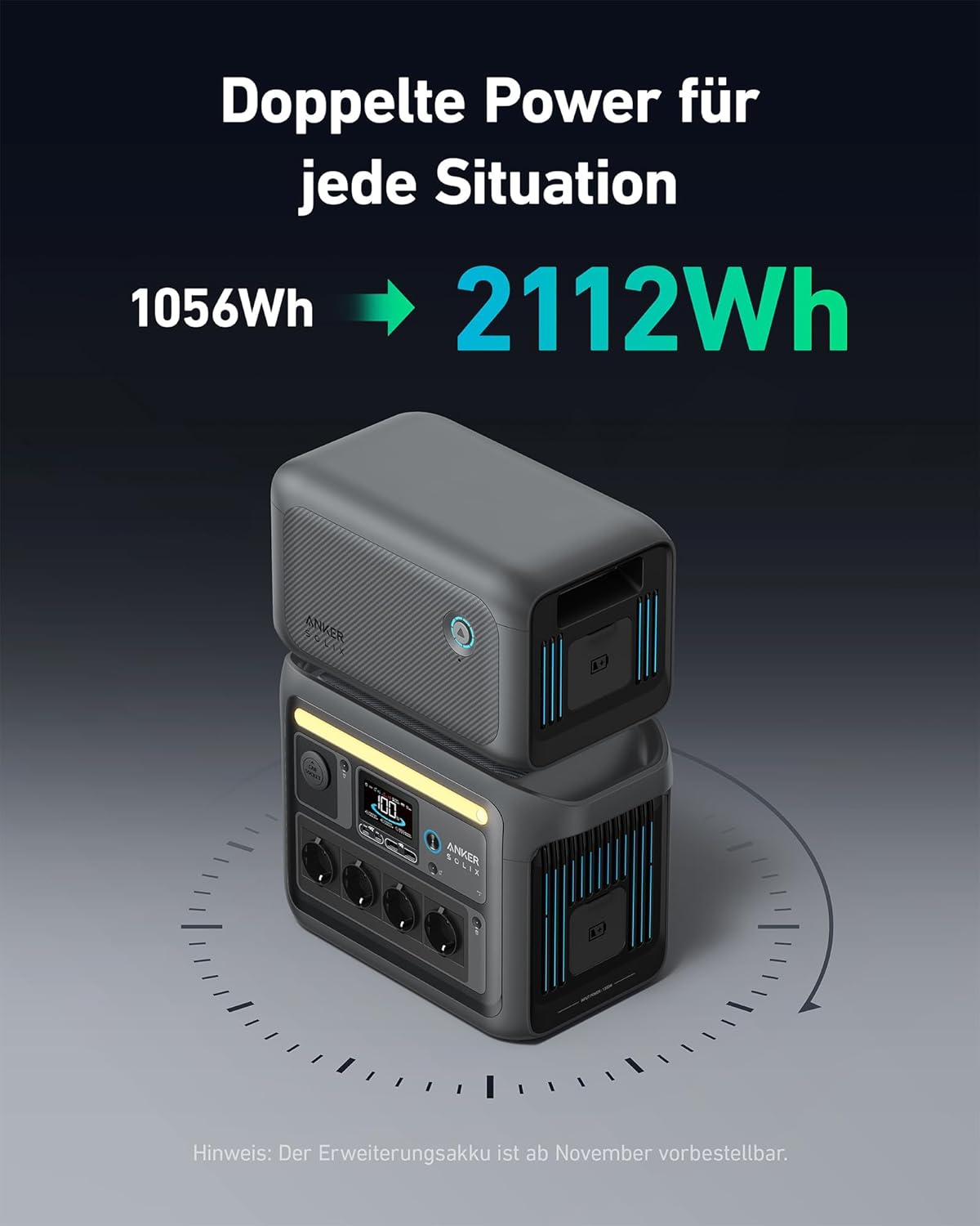 Anker Solix C1000 Tragbares Kraftwerk, LiFePO4, 1800 W Solargenerator, 100 % aufgeladen in 58 Minuten mit UltraFast-Modus, LFP-Kraftwerk für Outdoor, Camping und Gangreserve (optionales Solarpanel) – Bild 7