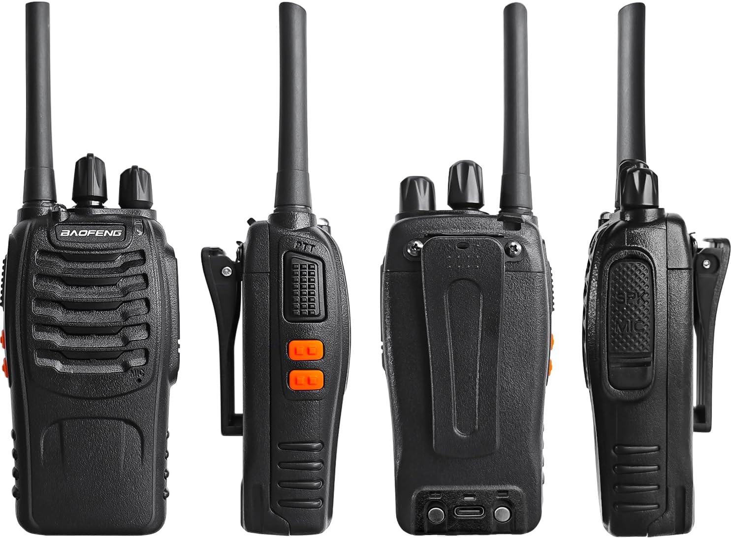 Baofeng Walkie Talkies PMR446 Radios, professionelles Zwei-Wege-Radio, 16 Kanäle, Gegensprechanlage, wiederaufladbarer Funkempfänger, Sender und Empfänger für Erwachsene mit Kopfhörern (2 Stück) – Bild 7