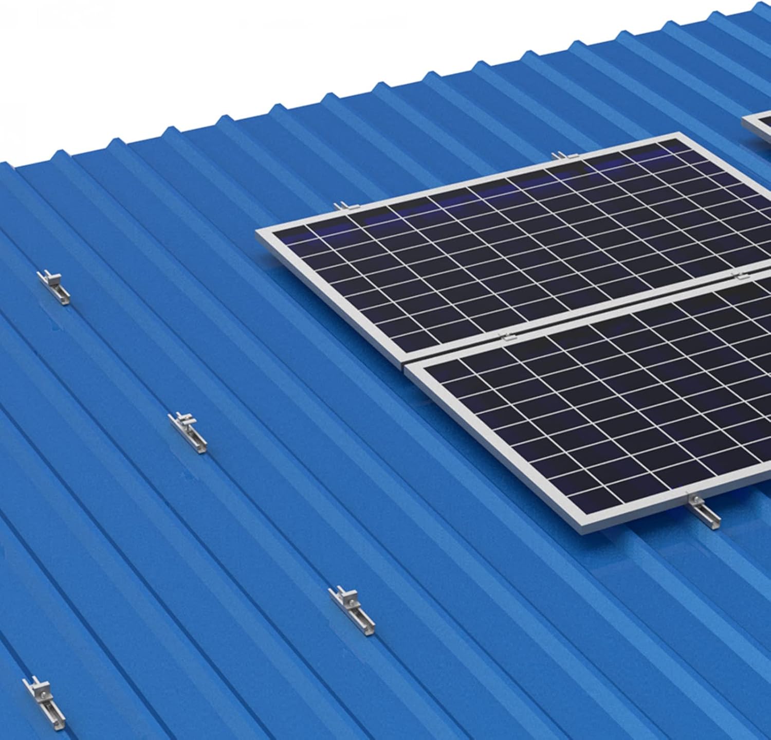 Solarpanel-Halterung Flachdach, Aluminium-Photovoltaik-Montageschiene 12 cm, verstellbare schwarze Klemme für 30-35 mm dicke Module, Solarpanel-Montage-Montageset, 2 Module, geeignet für Flachdach-Trapezdach – Bild 6