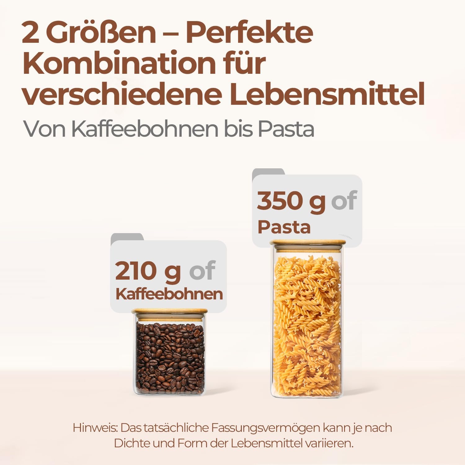 ComSaf Vorratsgläser, Glasbehälter mit Deckel, Vorratsgläser Glas 1 L x 4/600 ml x 8, Set mit 12 Vorratsgläsern mit Deckel, luftdicht, Vorratsgläser, Küchen-Vorratsgläser für Müsli – Bild 3