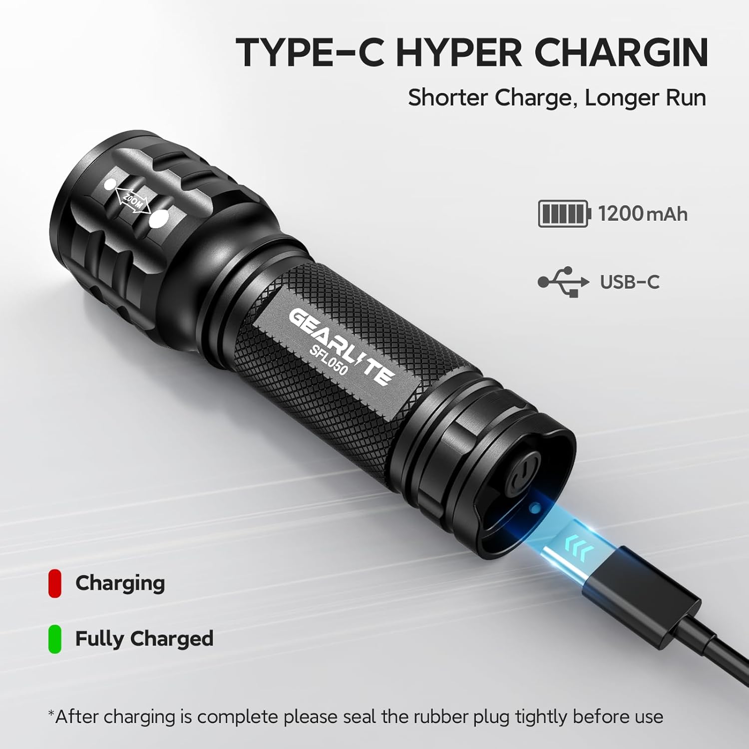 GEARLITE Kleine Taschenlampe LED wiederaufladbar, zoombare Mini-Taschenlampe extrem hell für Kinder, IP65 wasserdicht, tragbare Taschenlampe für Camping, Wandern, Notfälle, Outdoor – Bild 5