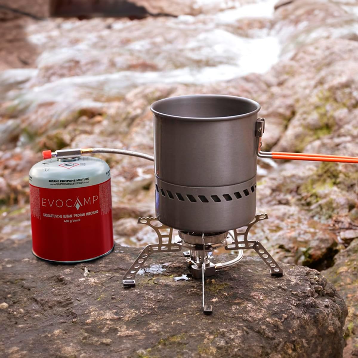 EVOCAMP 4 x Propan-Butan-Gaskartuschen 450 g für Weber-Grills Q100/1000-Serie, Schraubkartusche Eurogewinde 7/16 Zoll, Ventilkartusche 809 ml mit automatischer Sicherheitsverriegelung – Bild 9