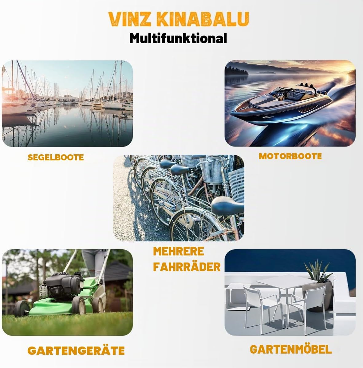Vinz Kinabalu Fahrradkabelschloss, 1000 cm, grau – Bild 5
