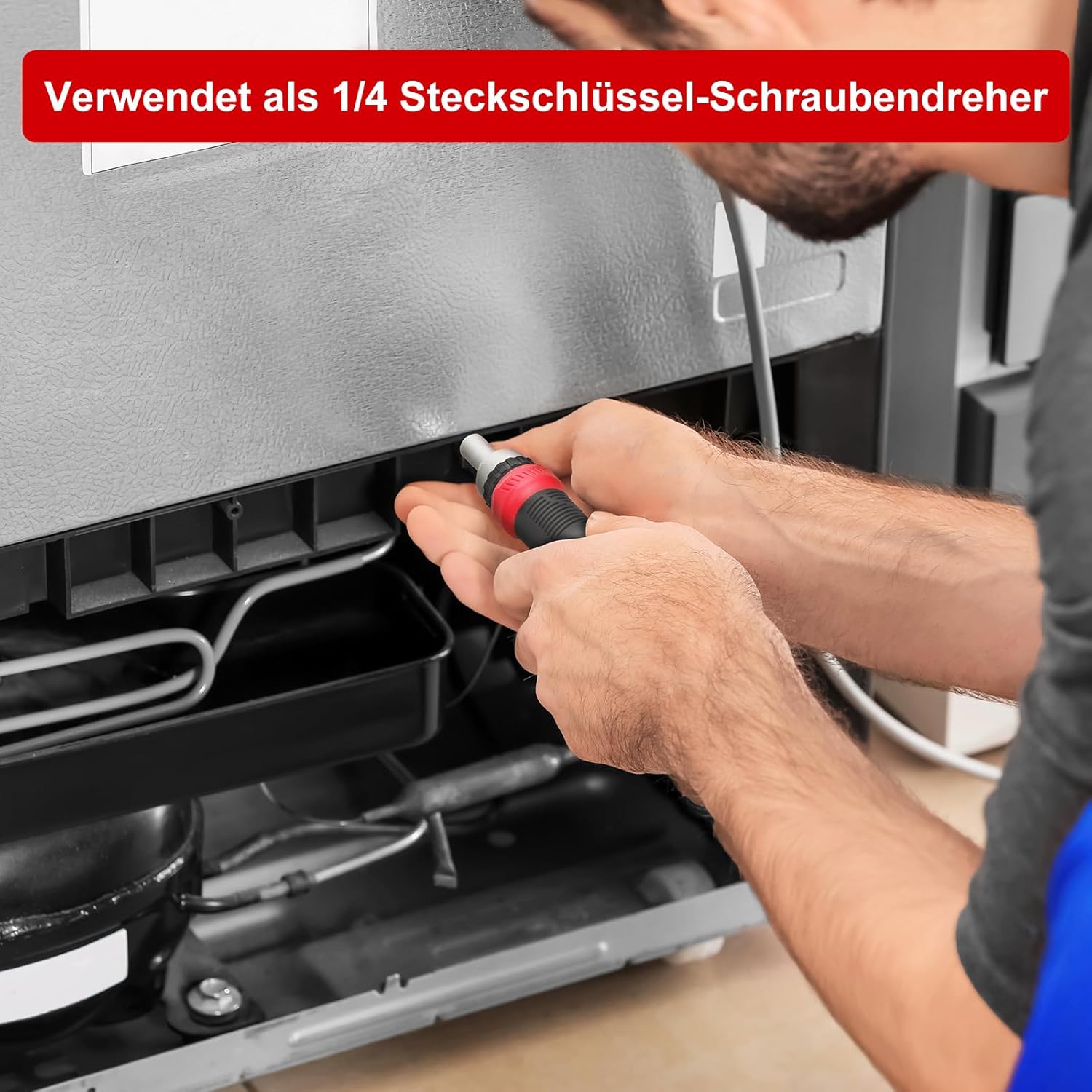 SHARDEN Ratschenschraubendreher 13-in-1 Ratschenschraubendreher Multibit-Schraubendreher Multitool All-in-One mit Torx-, Schlitz-, Kreuzschlitz-, Sechskant-, Pozidriv- und 1/4-Mutternschlüssel – Bild 6