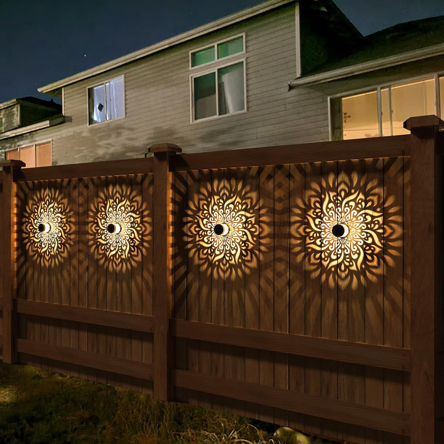 Lifeel Solarlaterne für den Außenbereich, 2 Stück, Solar-Wegbeleuchtung, Solarleuchten für den Außenbereich, Solarleuchten, Garten, dekorative Solarlampe, LED-Gartenleuchte, wasserdicht für Außenterrasse (Blumen) – Bild 3