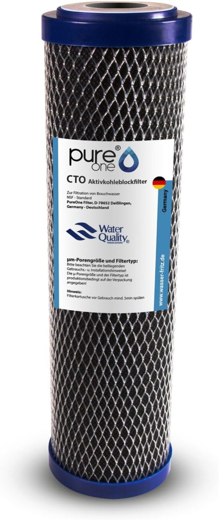 10-Zoll-Wasserfilterkartusche CTO-Aktivkohle 1 µm WQA-zertifiziert