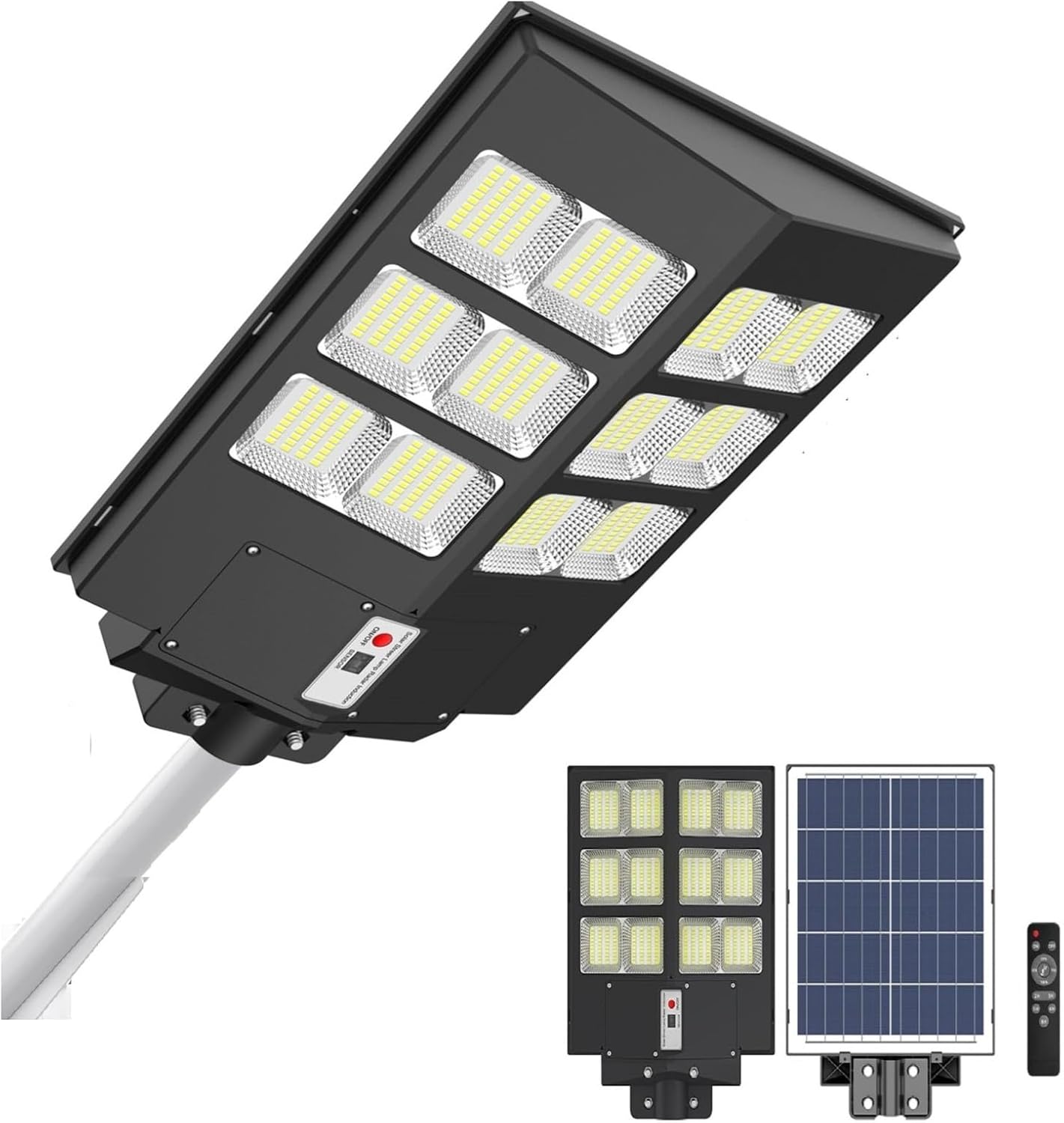 Solarleuchten für den Außenbereich mit Bewegungsmelder, 800 W, 80000 LM, IP65, wasserdicht, LED-Solarleuchten, Dämmerung bis Morgendämmerung, für Terrasse, Parkplatz, Garten
