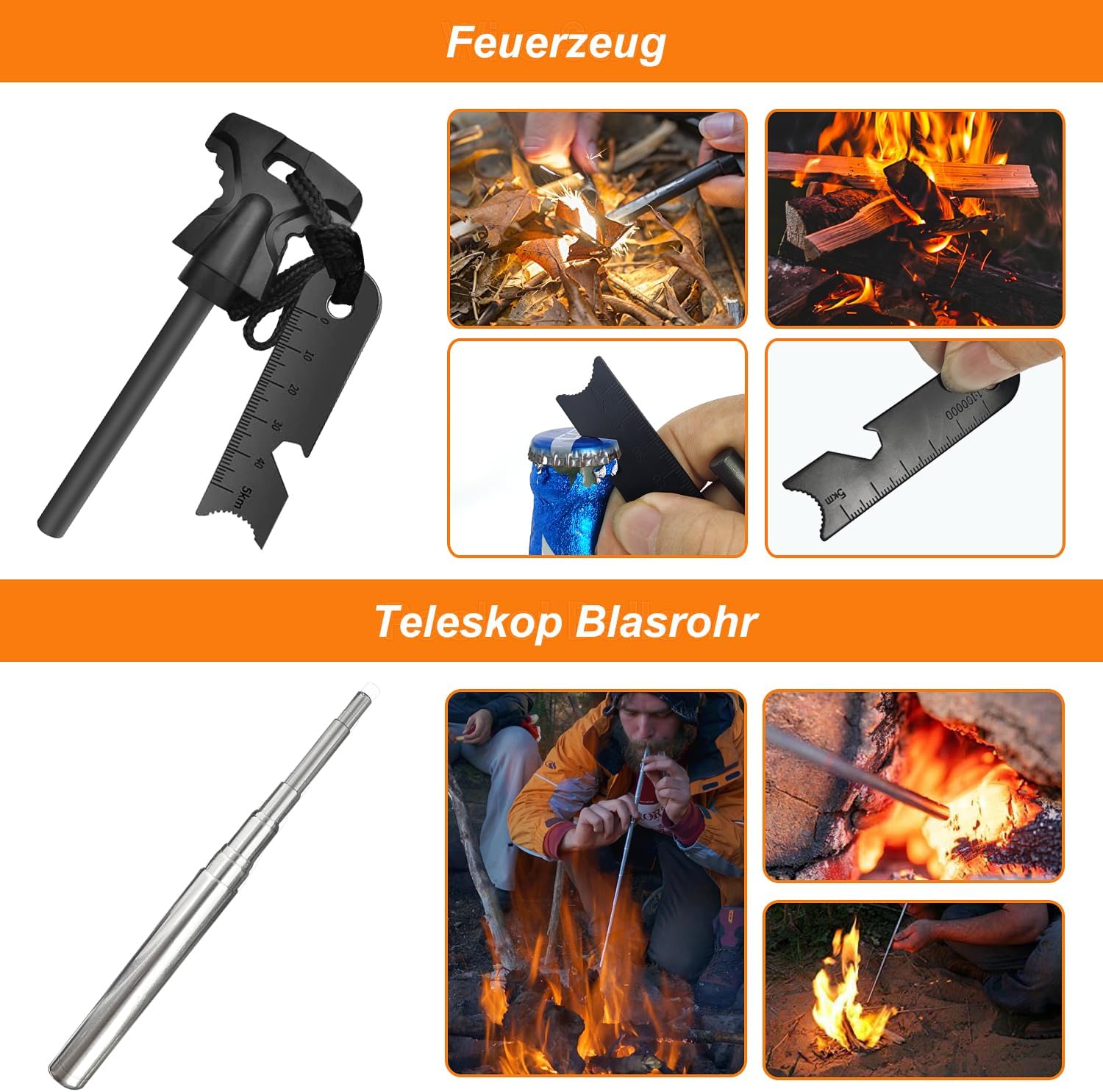 Survival-Kit, professionelle Notfallausrüstung, Überlebensausrüstung für Outdoor-Camping, Abenteuer, Wandern, Jagen, Angeln, Männer, Väter – Bild 5