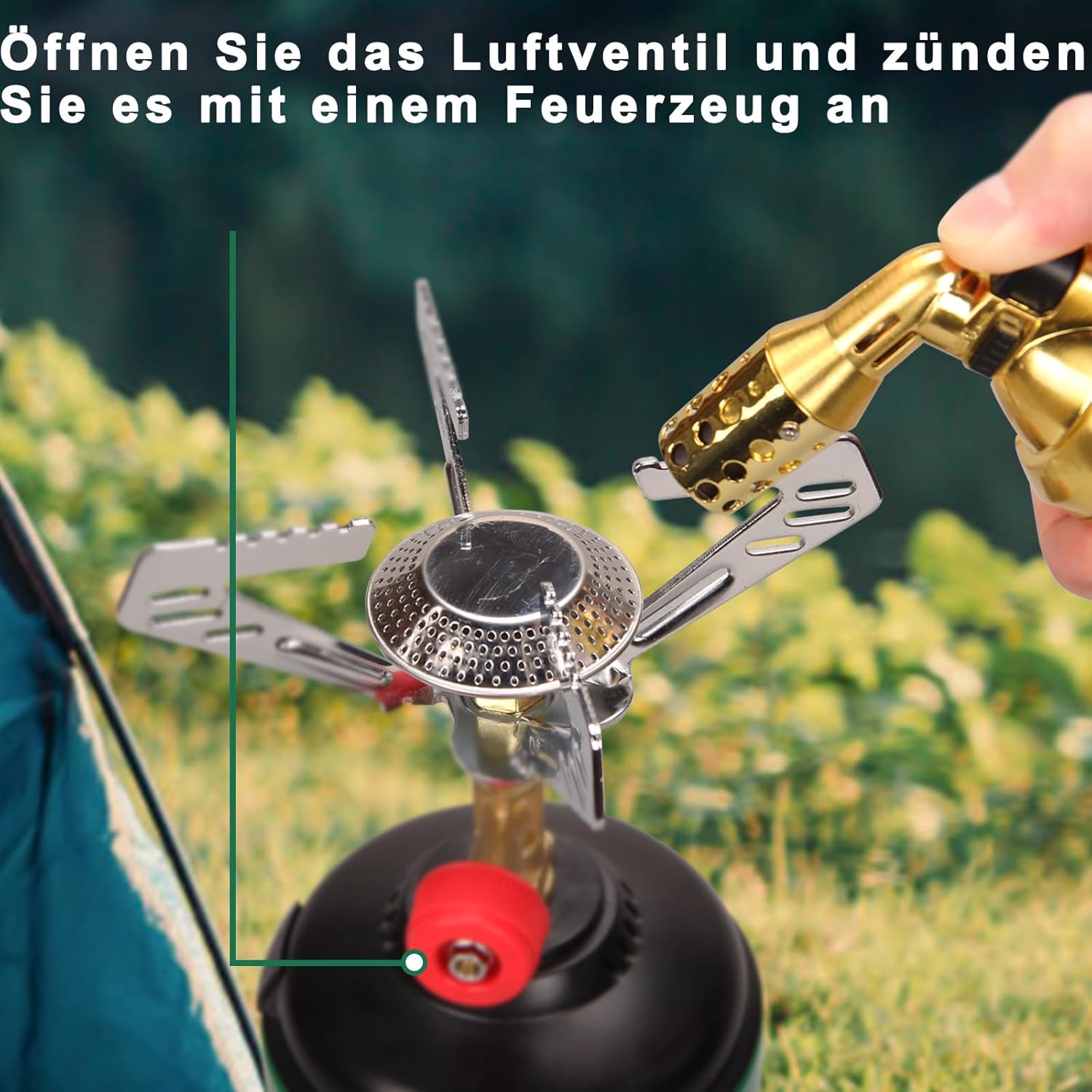 Campingkocher, tragbarer Gaskocher im Freien, Camping-Gaskocher mit Einzelbrenner, geeignet für Outdoor-Aktivitäten, Camping und Wandern – Bild 5