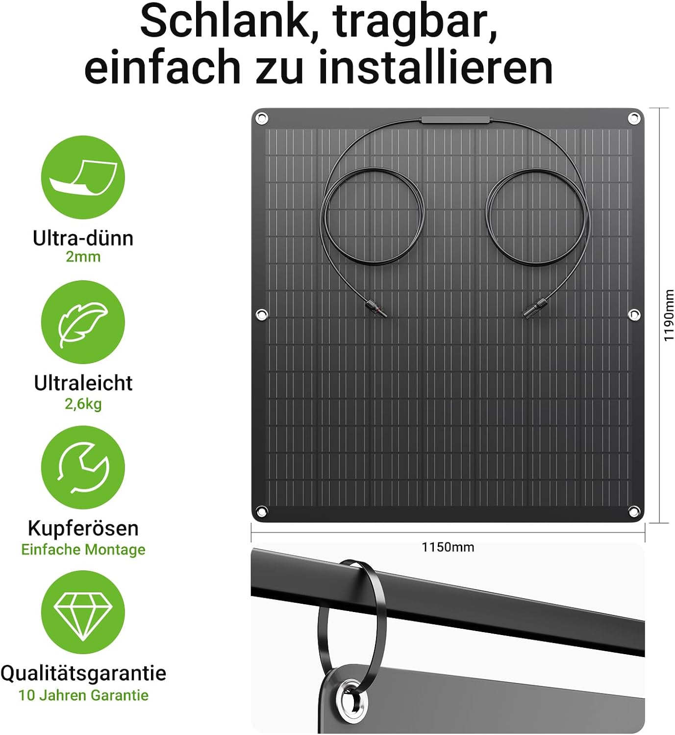 960 W flexibles Solarpanel, 4 x 240 W flexible Solarmodule, IP67, 23,5 % Umwandlung, Photovoltaik-Panel, Balkonkraftwerk, Solarzelle, ideal für Wohnmobil, Boot, Balkon, Wohnmobil, Garten – Bild 2