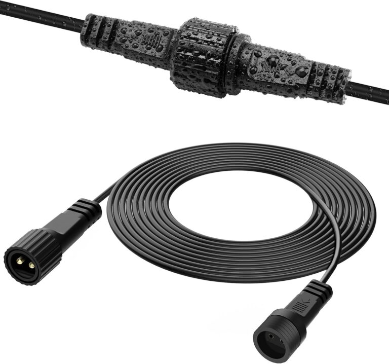 Lichterketten-Verlängerung, 5 m, 2-poliges Lichterketten-Verlängerungskabel, cshare IP65 wasserdichtes Verlängerungskabel, Lichterketten im Freien für G40-Kugellichter, Eiszapfenlichter, Gartenlicht, Schwarz