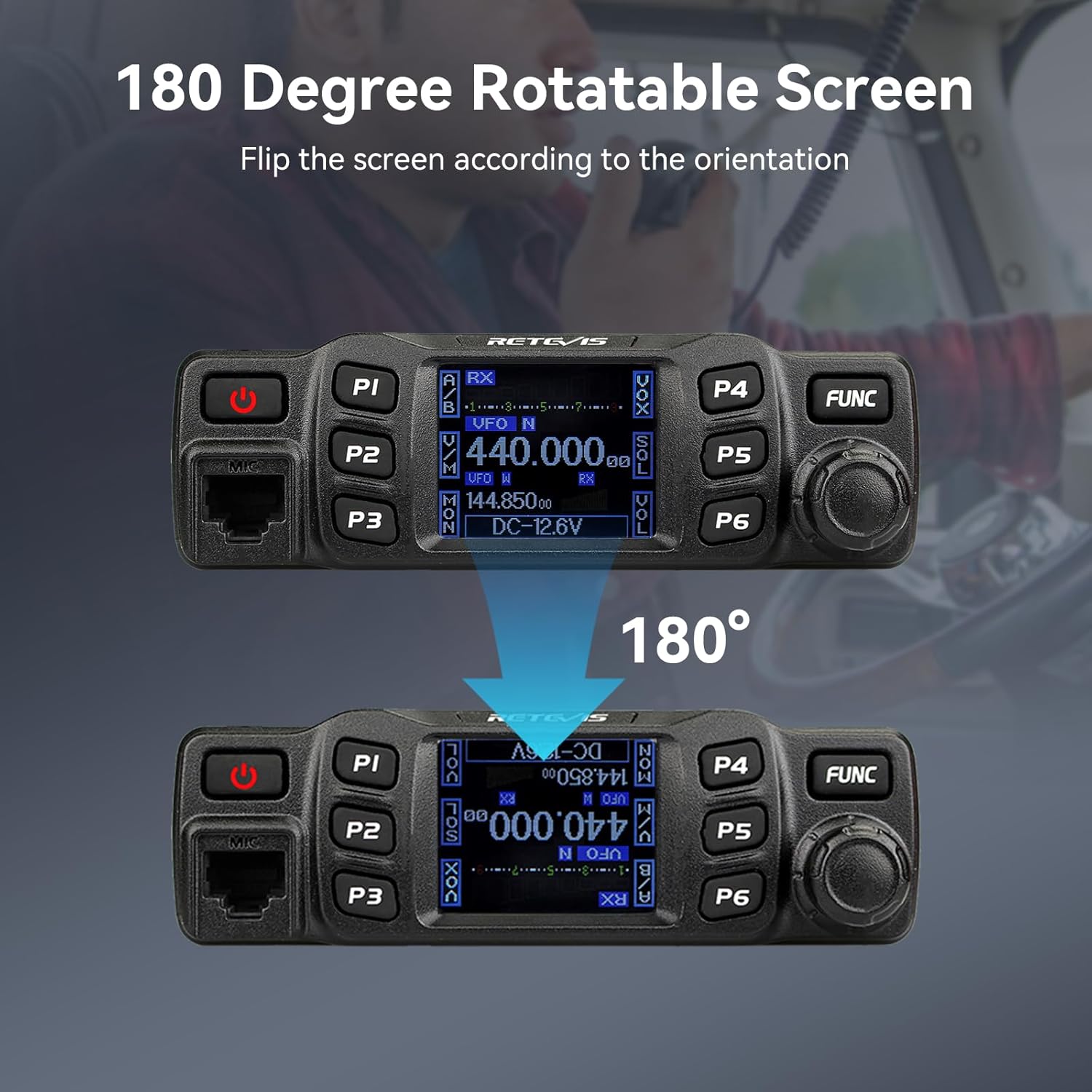 Retevis RT95 Dualband-Amateurfunkgerät, Amateurfunkgerät für Mobilgeräte, große Reichweite, sauberes Signal, Chirp, DTMF 5Tone, Radio-AutoTransceiver (schwarz) – Bild 4