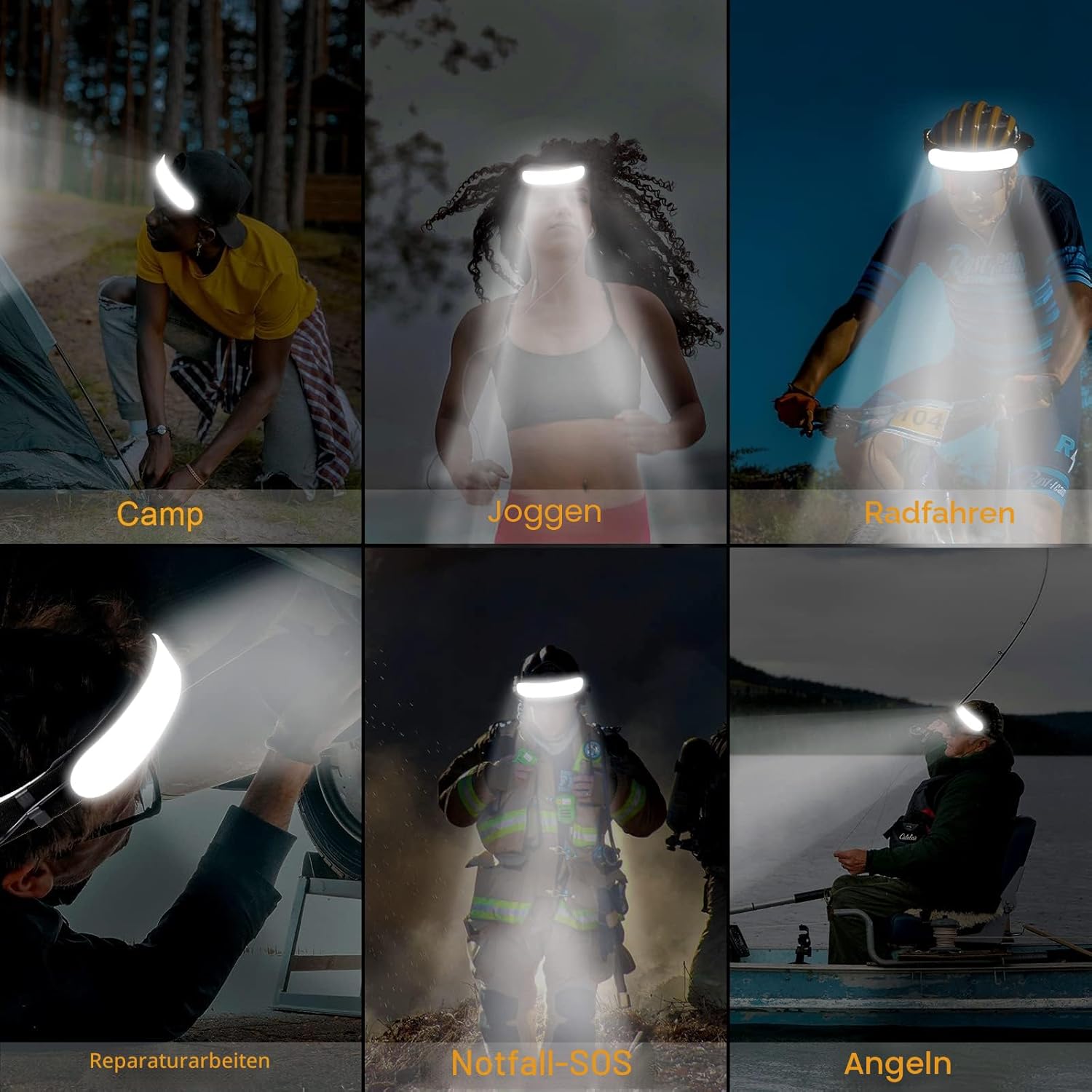 POKISEED Stirnlampe LED wiederaufladbar, 1500 Lumen mit 230° Weitwinkel für breite Ausleuchtung, Stirnlampe Joggen, USB C 5000mAh Akku, Kopflampe Stirnlampe aufladbar, für Stirnlampe Laufen, Camping – Bild 5