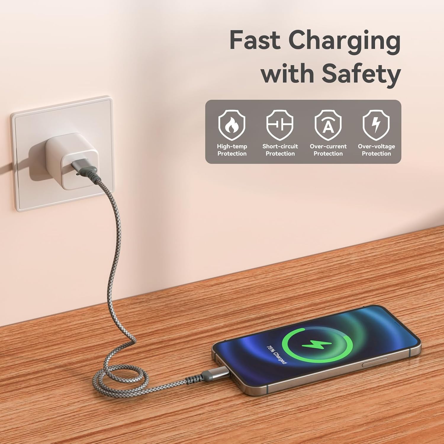 USB-auf-USB-C-Kabel, CarPlay-Autokabel, Typ-C-Schnellladekabel für iPhone 16/16 Pro Max, 15 Pro, 15 Plus, iPad, Samsung Galaxy und andere Geräte mit Typ-C-Anschluss (2, 1,2 m) – Bild 4