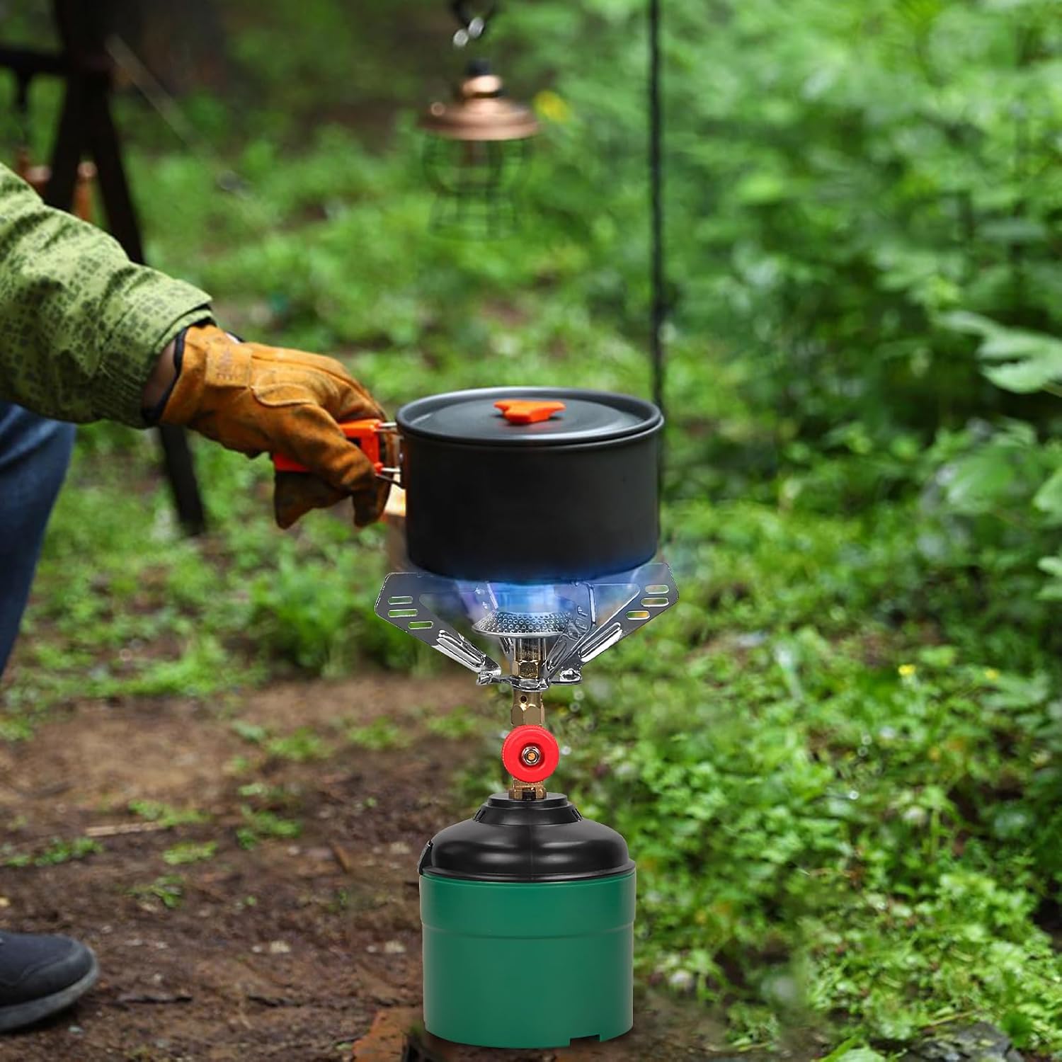 Campingkocher, tragbarer Gaskocher im Freien, Camping-Gaskocher mit Einzelbrenner, geeignet für Outdoor-Aktivitäten, Camping und Wandern – Bild 7