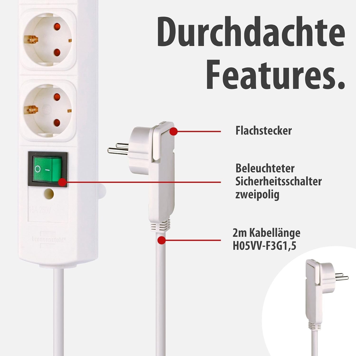Brennenstuhl Comfort-Line Plus Steckdosenleiste, weiß, BN11531201 – Bild 4