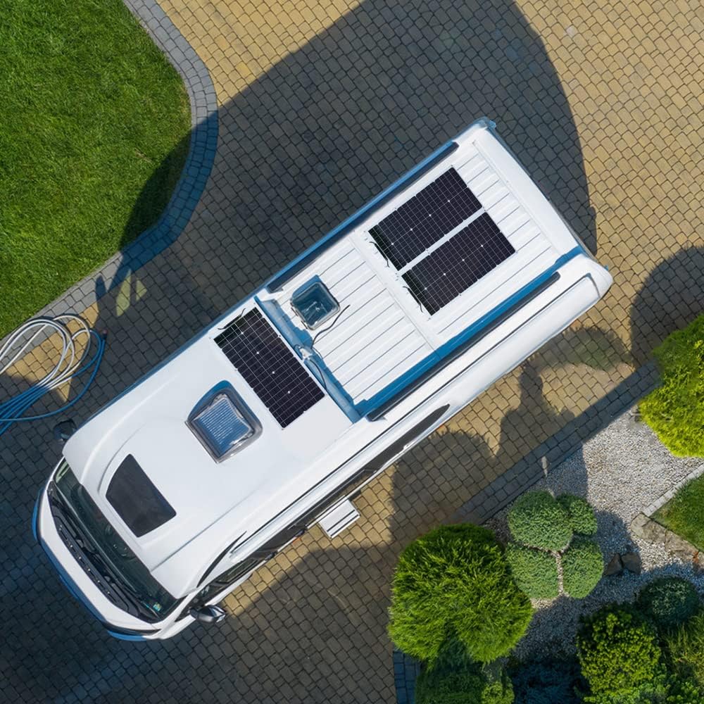 50W Solarpanel Flexibles 12V Monokristallines Solarpanel, flexible Solarmodule mit Kabel für Wohnmobil, Wohnwagen, Auto, Dach, Boot, 12V-Batterien – Bild 9