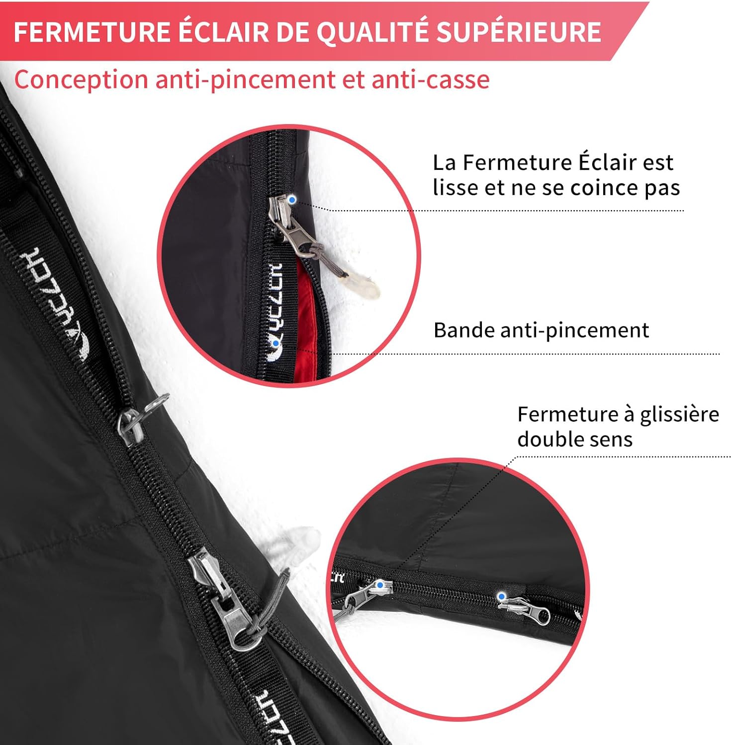 Daunenschlafsack-Set für Erwachsene, inklusive ultraleichter, aufblasbarer Isomatte und Kissen – Bild 4
