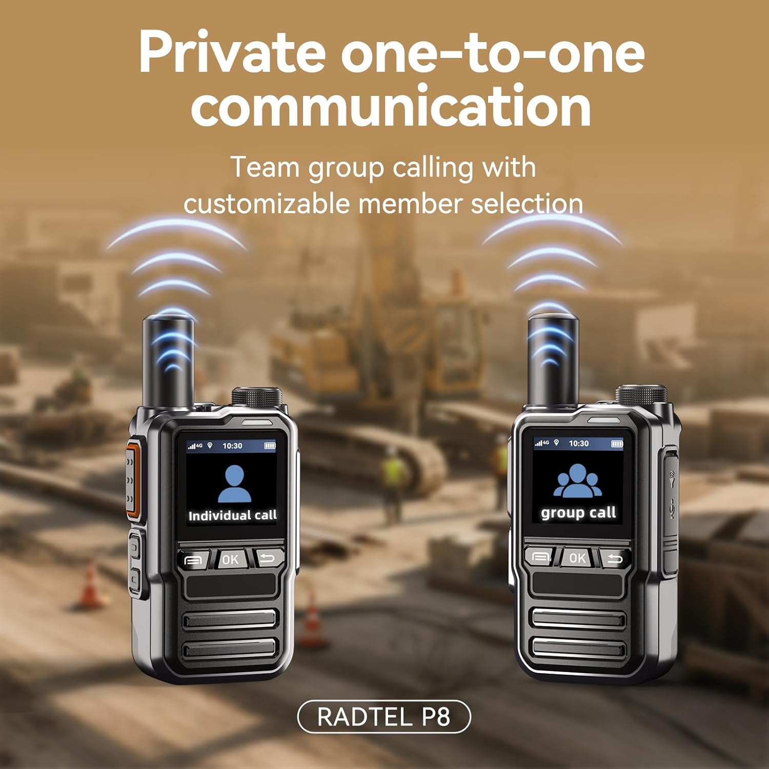 Radtel P8 PoC-Radio (Push-to-Talk über Mobilfunk), Handfunkgeräte mit unbegrenzter Reichweite für das ganze Land, Zwei-Wege-Radios, GXIN-Amateurfunk (2er-Pack mit 2 SIM-Karten) – Bild 8
