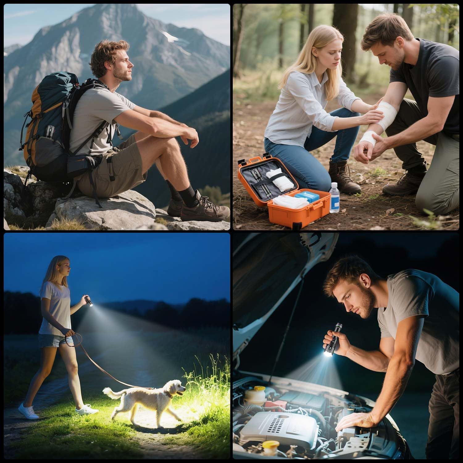 Jayxinli Taschenlampe LED wiederaufladbar 1000000 Lumen extrem hell | 5000 mAh LCD-Akkuanzeige, 5 Beleuchtungsmodi, zoombar, IP67 wasserdicht für Camping und Outdoor – Bild 6