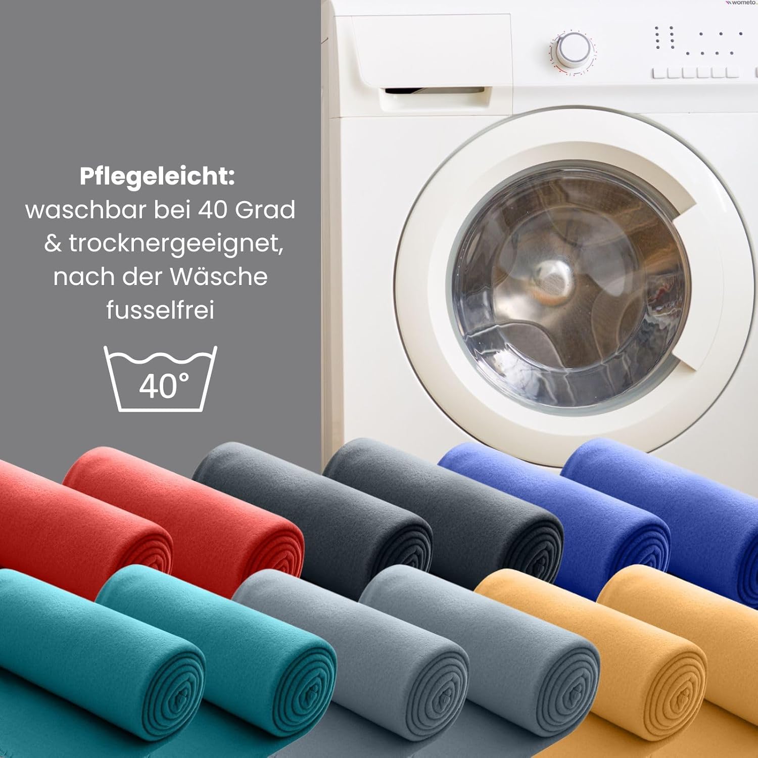 wometo Polarfleecedecke, 130 x 160 cm, ca. 400 g schwer mit Anti-Pilling-Rand, in vielen leuchtenden Farben – Bild 5