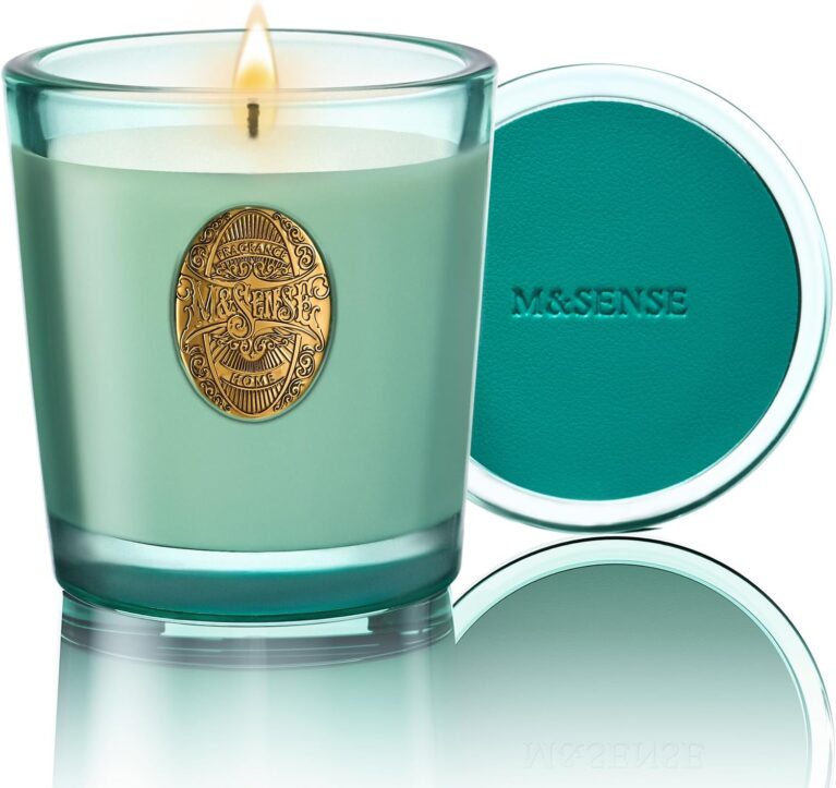 M&SENSE Duftkerze Eukalyptus-Minze, 260 g Duftkerzen im Glas, natürliche Sojakerze, 55 Stunden Brenndauer, Weihnachtskerzengeschenke für Männer und Frauen