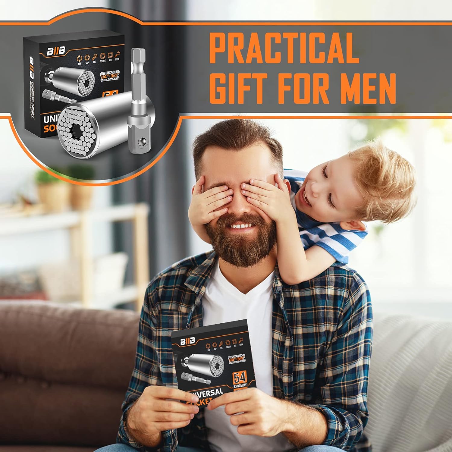 Biib Universal-Steckschlüssel (7–19 mm) – Gadgets für Männer, multifunktionales Universal-Nuss-PowerGrip-Set, Vatertagsgeschenk, Werkzeuggeschenk für Männer, Heimwerker, Vater, Ehemann, Freund – Bild 7