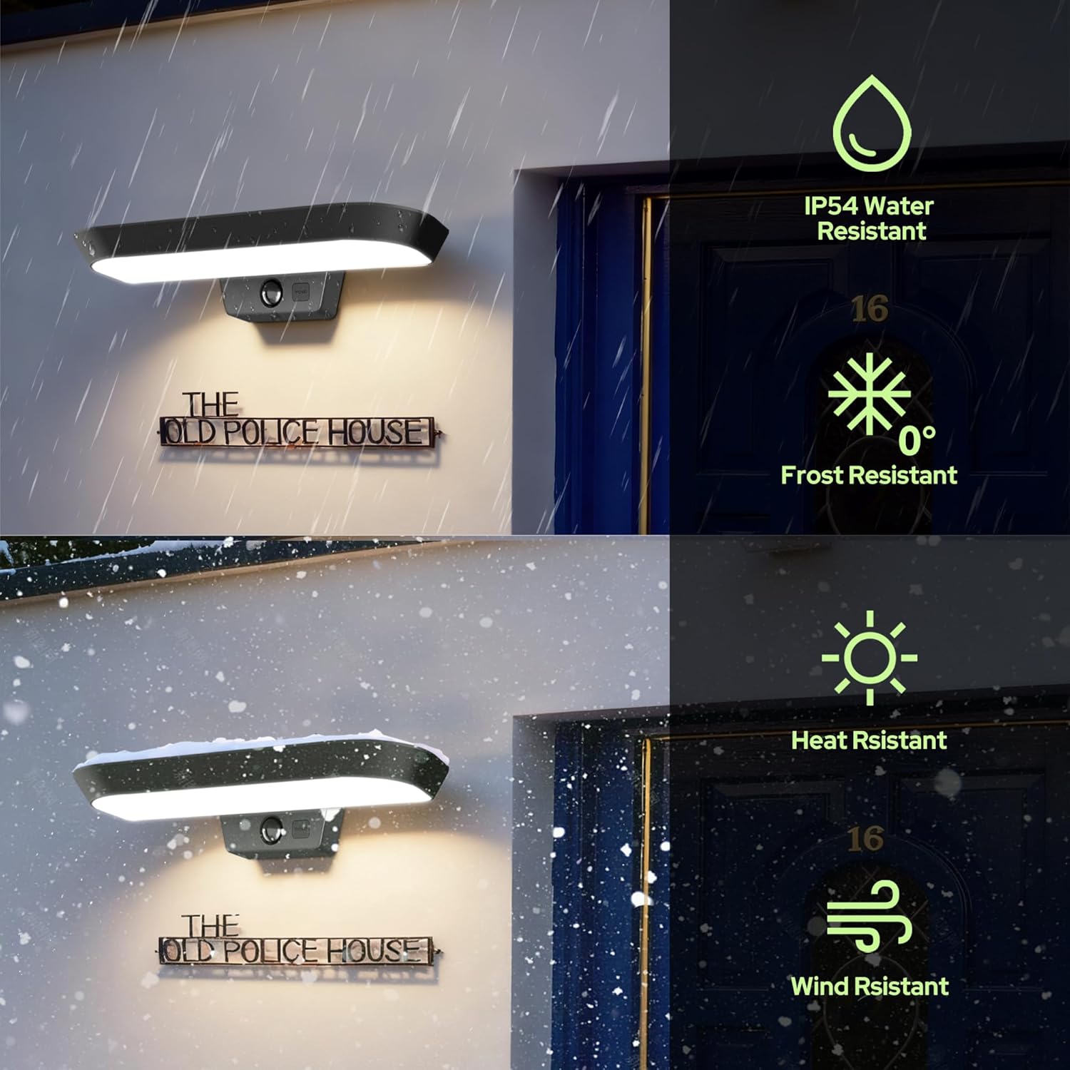 auralab Solarleuchten für den Außenbereich mit 3 Stufen Bewegungsmelder, LED Außenlampe wasserdicht, Dämmerungssensor, 4000K ovale Außenleuchte für Eingang, Vorgarten, Garage und Garten, weiß – Bild 5