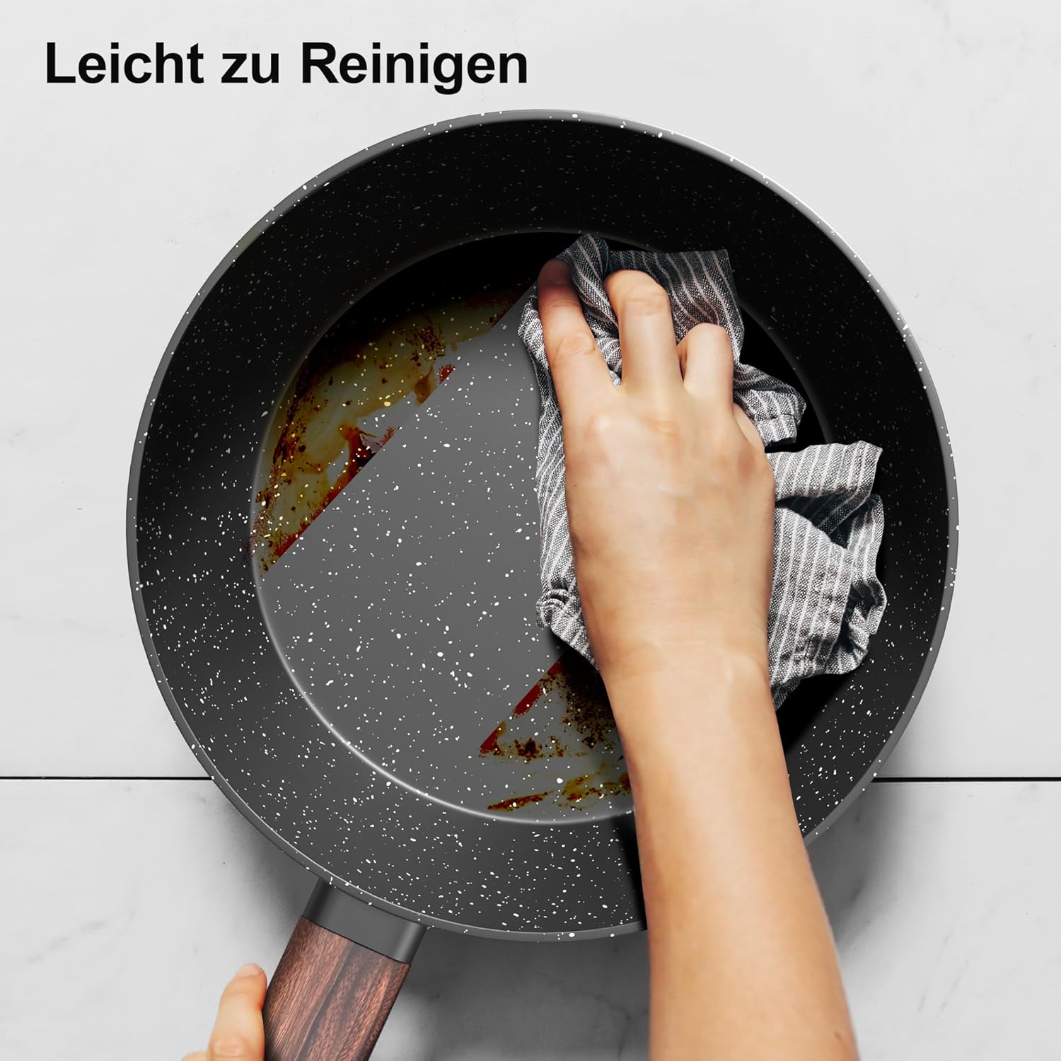 11-teiliges Kochtopf-Set, antihaftbeschichtetes Kochtopf-Set aus Aluminium für Induktion, Pfanne 20/28 cm, tiefe Bratpfanne 24 cm, Kochtopf mit Deckel 16/20/24 cm, Pfannenset PFOA-, PFOS-frei – Bild 6
