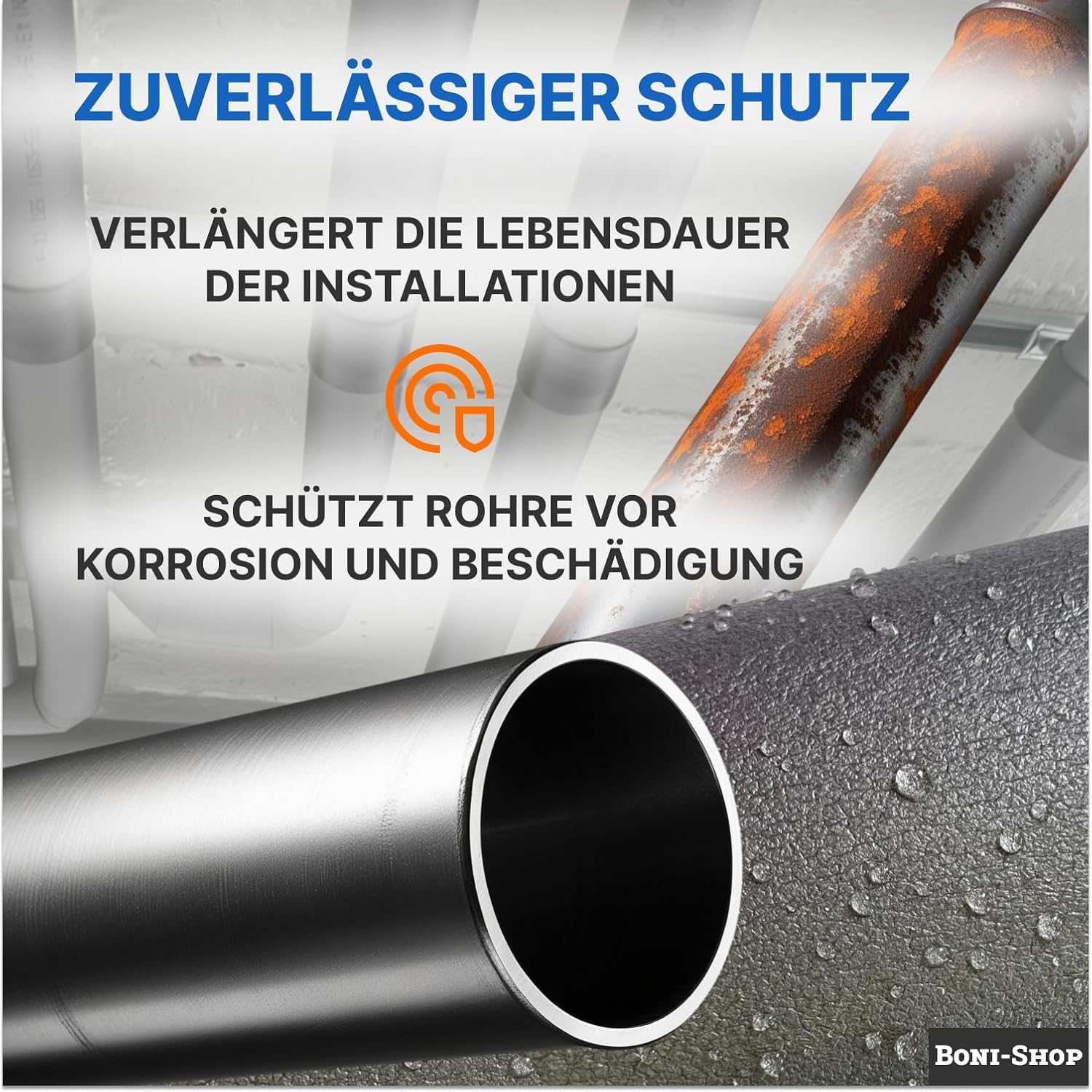2 m Rohrisolierung, 13 mm Isolierung für Durchmesser 12 – 60 mm, selbstklebend – Bild 6