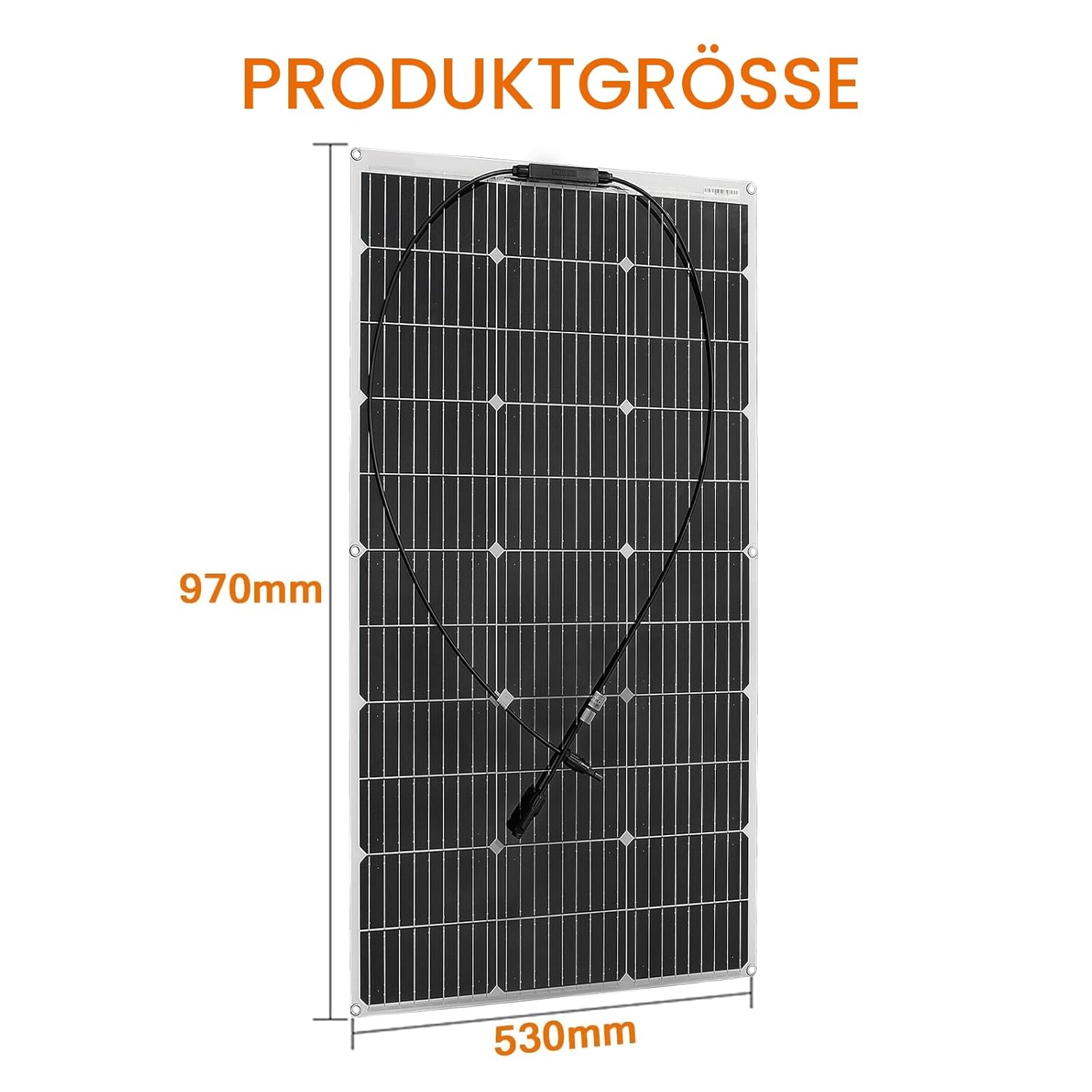 100W 18V Solarpanel Flexibles monokristallines flexibles Solarmodul für 12V-Batterien, Wohnmobile, Camper, Vans, Boote, Balkone und andere unebene Oberflächen – Bild 2