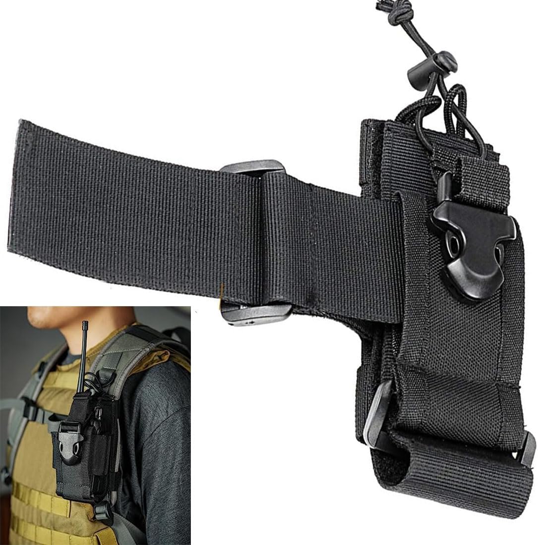 Taktischer Radio-Holster-Halter, MOLLE-Radio-Tasche für Weste, universell verstellbare Walkie-Talkie-Tasche, Militär-Radio-Halter für Dienstgürtel, Polizei-Radio-Tasche für GPS-Zwei-Wege – Bild 9