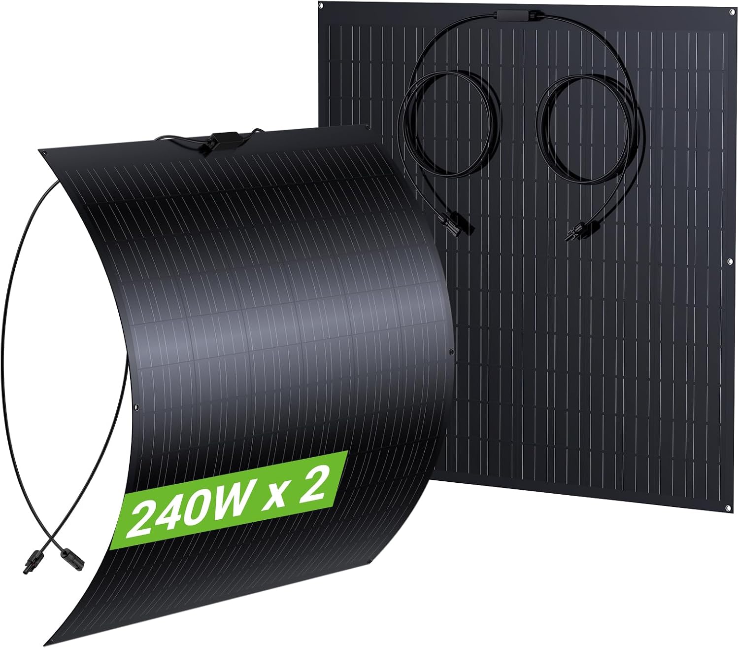 480 W flexibles Solarpanel, 2 x 240 W flexible Solarmodule, IP67, 23,5 % Umwandlung, Photovoltaik-Panel, Balkonkraftwerk, Solarzelle, ideal für Wohnmobil, Boot, Balkon, Wohnmobil, Garten
