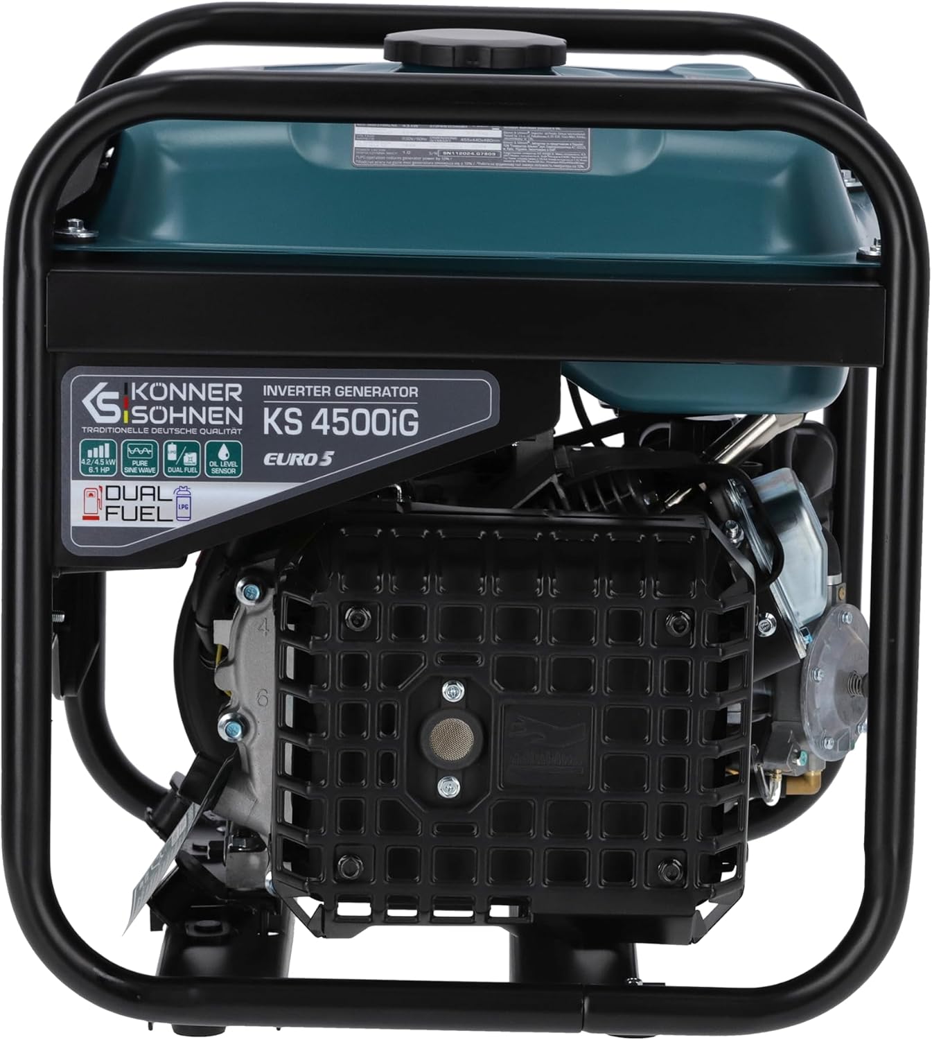 K&S Könner&Söhnen KS 4500iG Inverter Generator (Gas/Benzin) 4500 W, Stromerzeuger mit USB, Eco-Modus, Notstromaggregat für Camping, Haus und Werkstatt, Generator Inverter, Stromerzeuger Benzin LPG – Bild 4
