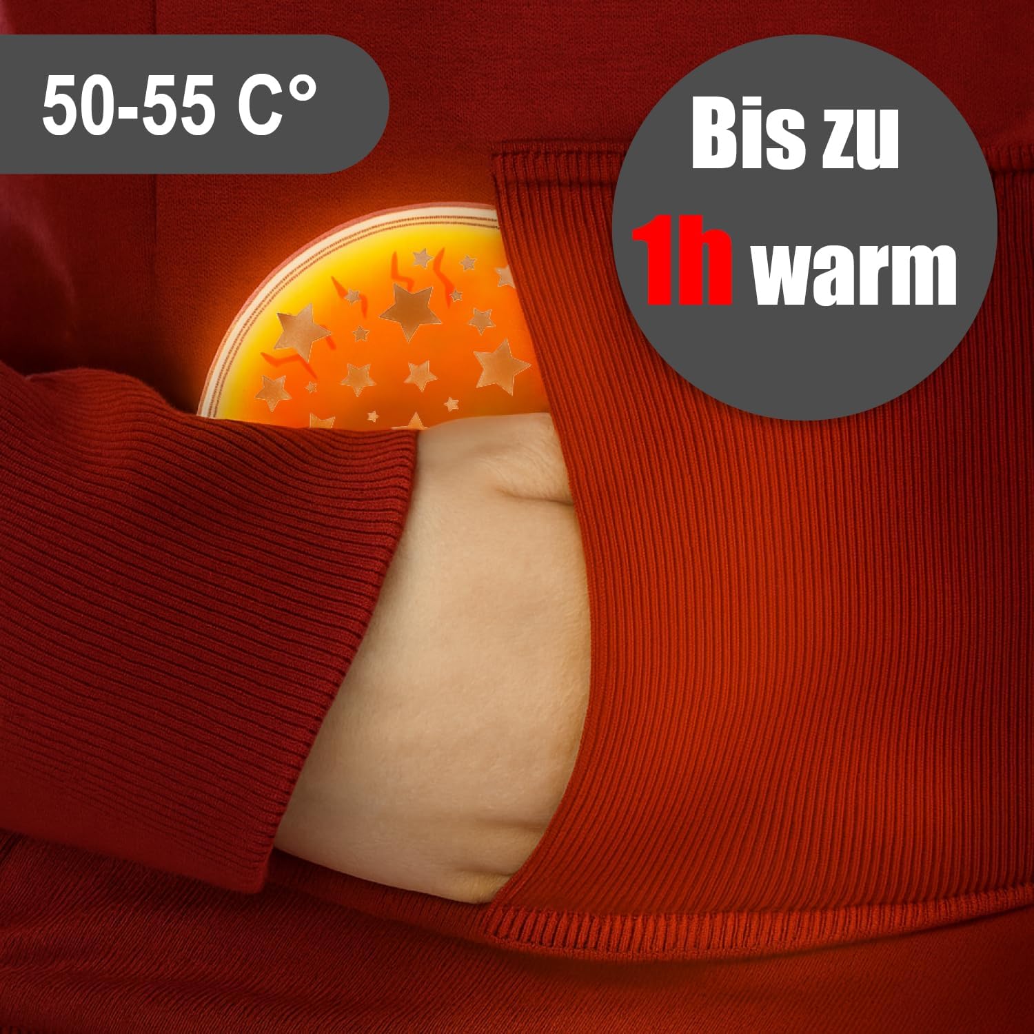 Com-four® wiederverwendbarer Taschenwärmer, Handwärmer zum Knicken, Wärmekissen für kalte Tage und unterwegs, Wärmeknickkissen – Bild 3