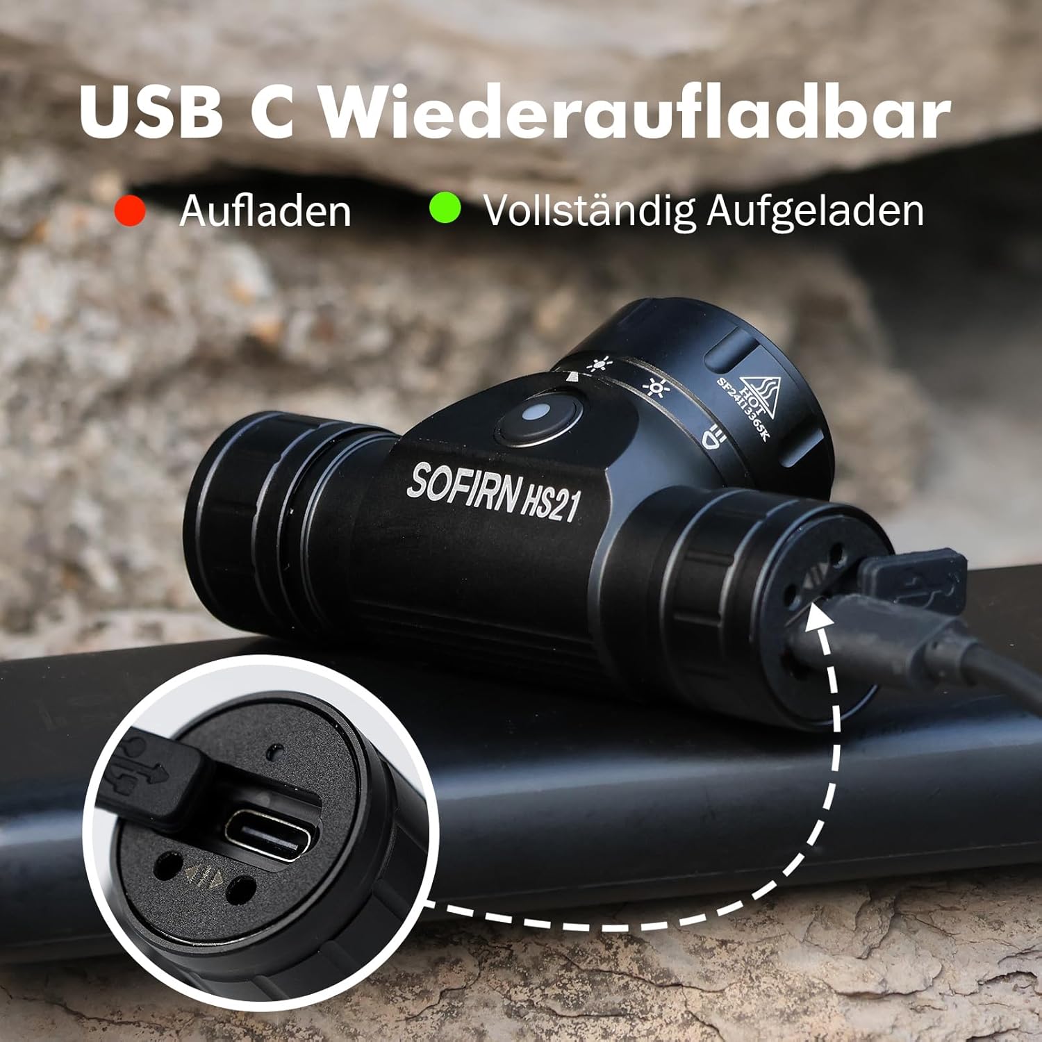 Sofirn HS21 Stirnlampe LED wiederaufladbar 2200 lm rotes und weißes Licht | Rotlicht, Gelblicht, Weißlicht, 2200 Lumen, USB-C aufladbar, Abenteuerlicht, Wandern, Bergsteigen, Arbeiten, Notbeleuchtung – Bild 7