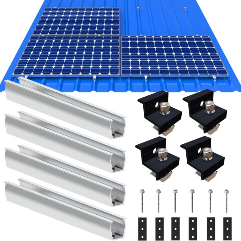 Solarpanel-Halterung Flachdach, Montage Solarmodul-Montageset 1 Modul, Aluminium-Solarpanel-Halterung, verstellbare Klemme für 30-35 mm dicke Module, PV-Modulhalterung geeignet für Flachdach-Trapezdach