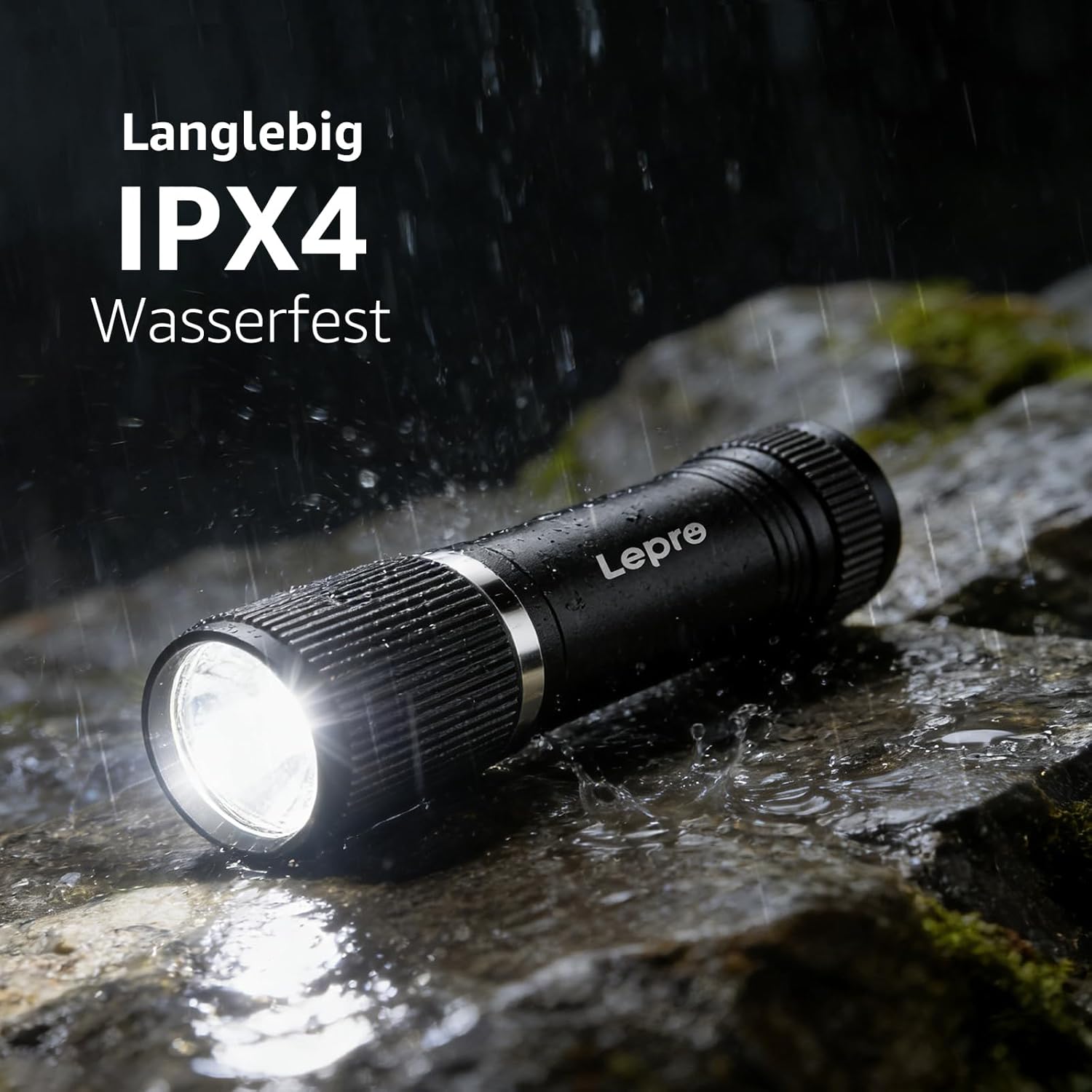 Lepro LED-Taschenlampe klein, 2 Stück, helle Mini-Taschenlampe, batteriebetrieben, robustes Aluminiumgehäuse, IPX4 wasserdicht, ideal für Camping, Notfall, Wandern & Kinder (Batterien im Lieferumfang enthalten) – Bild 6
