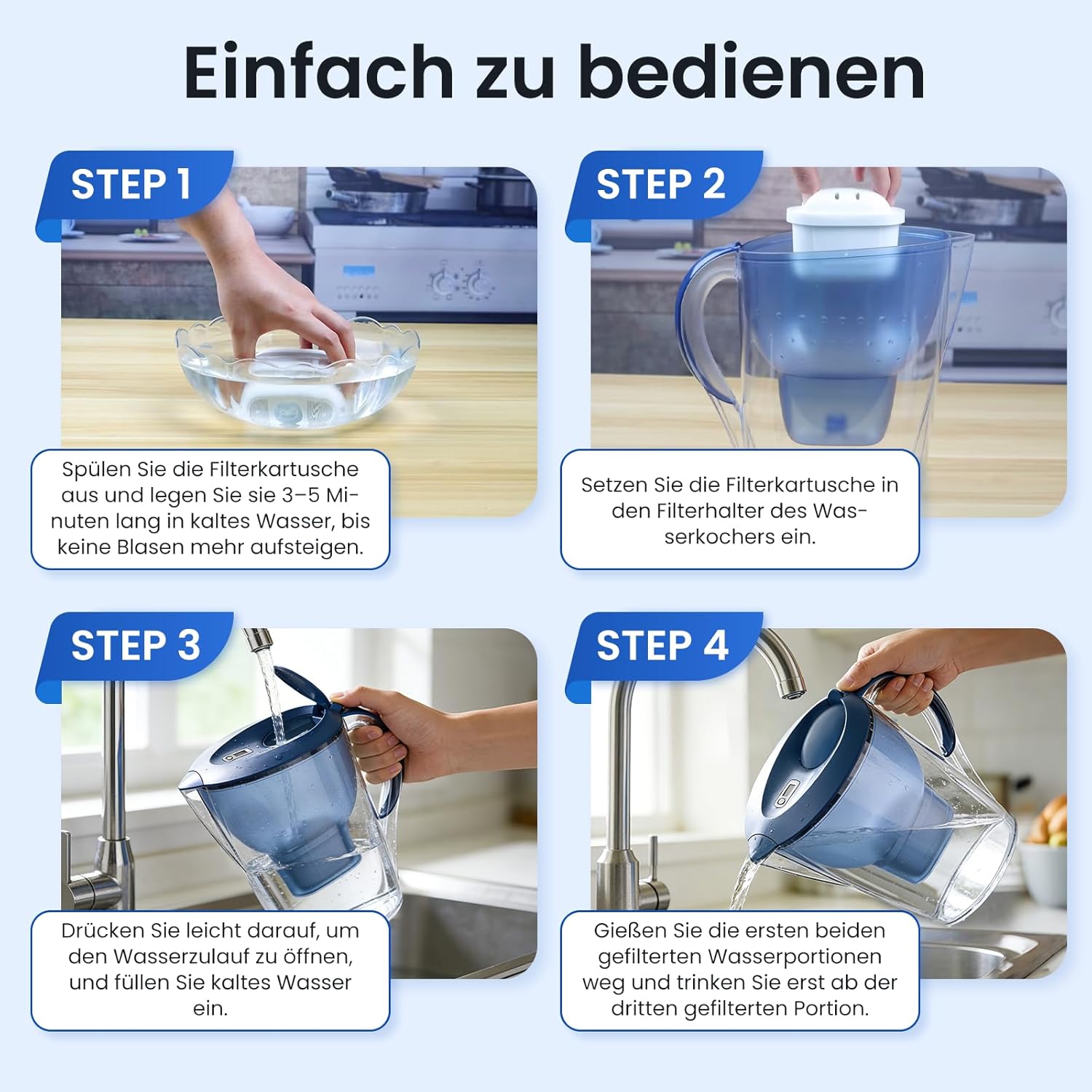 Wasserfilterkartusche für Brita Filter, 12 Stück, passend für alle Brita Wasserfilterkannen, zusätzlicher Kalkschutz, reiner Wassergeschmack, filtert PFAS, Chlor, Kalk, Metalle, ultimatives Gerät – Bild 8