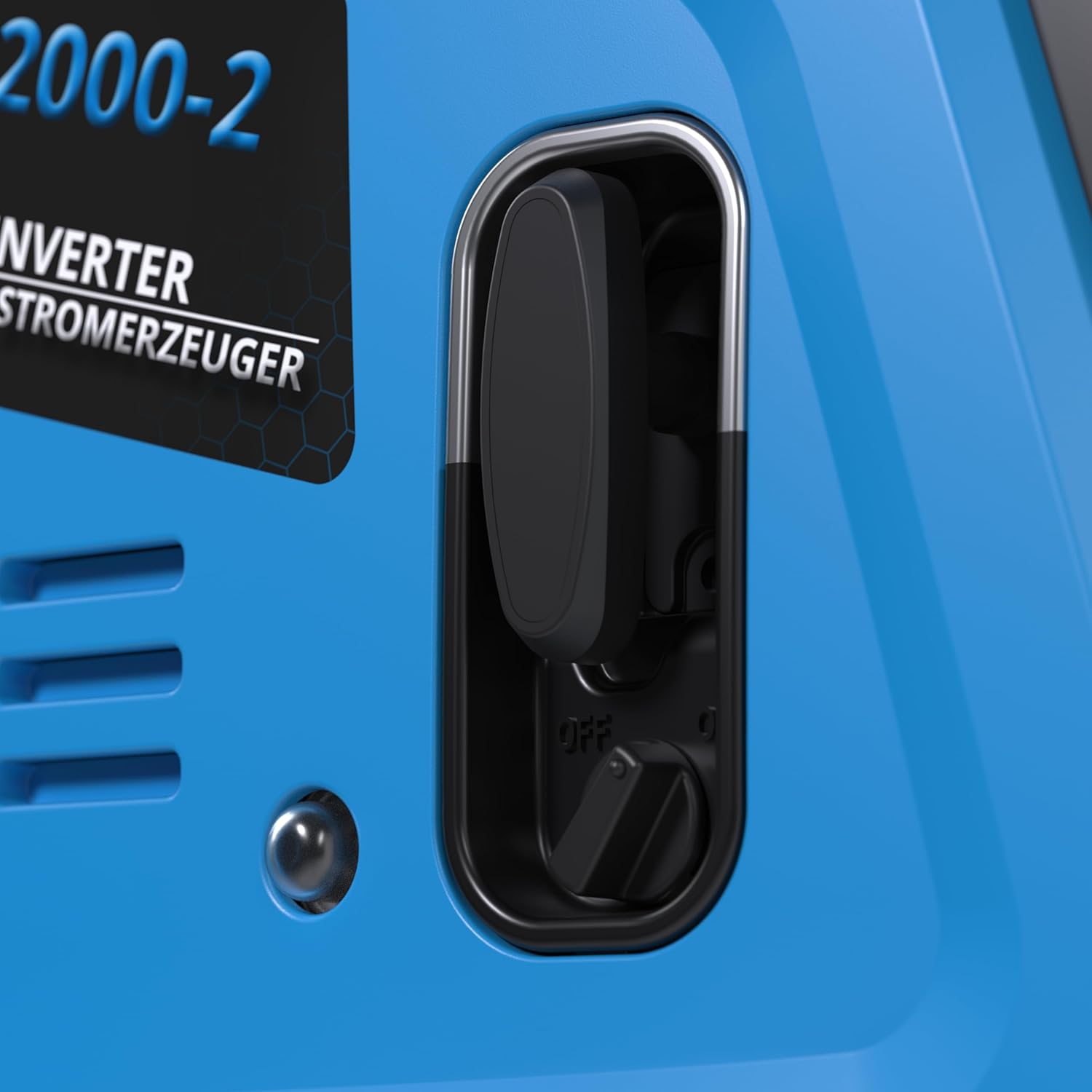 Güde Inverter-Stromerzeuger ISG 2000-2 (4-Takt-OHV-Benzinmotor, 2,11/2,86 (kW/PS), max. 2000 W, 2x 230 V, Laufzeit bis zu 5,9 h, Tankinhalt 4,1 l, Überlastschutz, Eco-Funktion, Antivibrationsfüße) – Bild 3