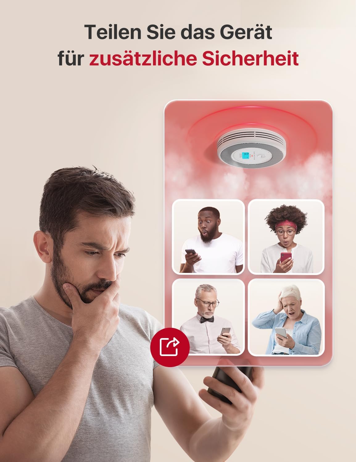 X-Sense Rauch- und CO-Melder mit Sprachalarm und Standortansage mit XP0A-MR11-Kits, 30 mm dick, ohne SBS50-Basisstation, XP0A-MR, 1 Stück – Bild 6